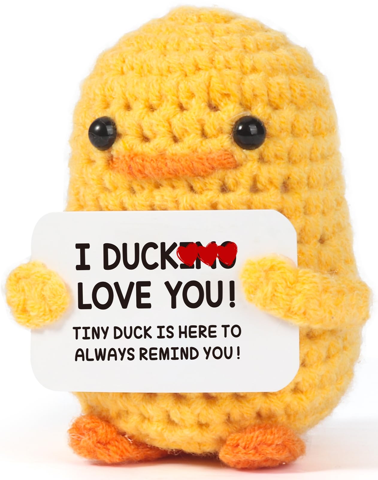 MBL Boyfriend Girlfriend Wife Husband Gifts, I Duck Love You - Handmade Crochet Funny Cute Duck for Couple Fiance Wife Husband Him Her Birthday Christmas Stocking Stuffers Valentine's Day Gifts