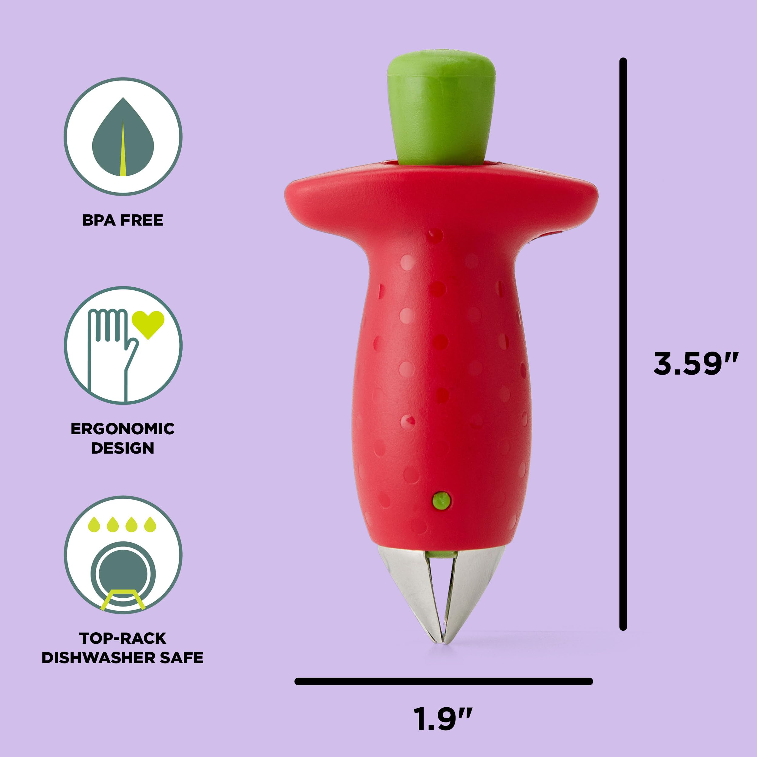 Chef'n Original Stem Gem Strawberry Huller, Red/Green - 102-138-005