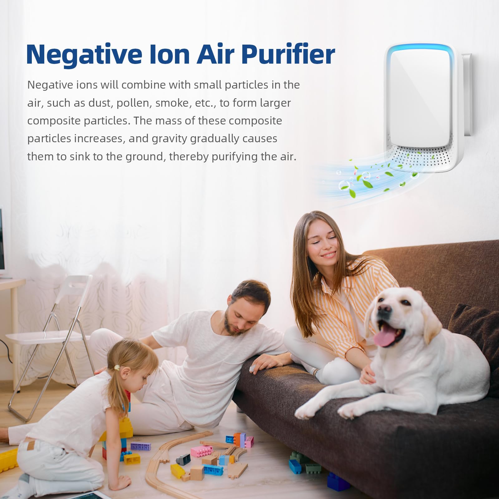 Plug In Air Purifier 4 Pack: Air Ionizer for Home,Negative Ion Generator - Quiet Operation - Air Freshener for Bedroom, Office, Kitchen,Odor,Smoke Dust,Mini Air Cleaner (4)