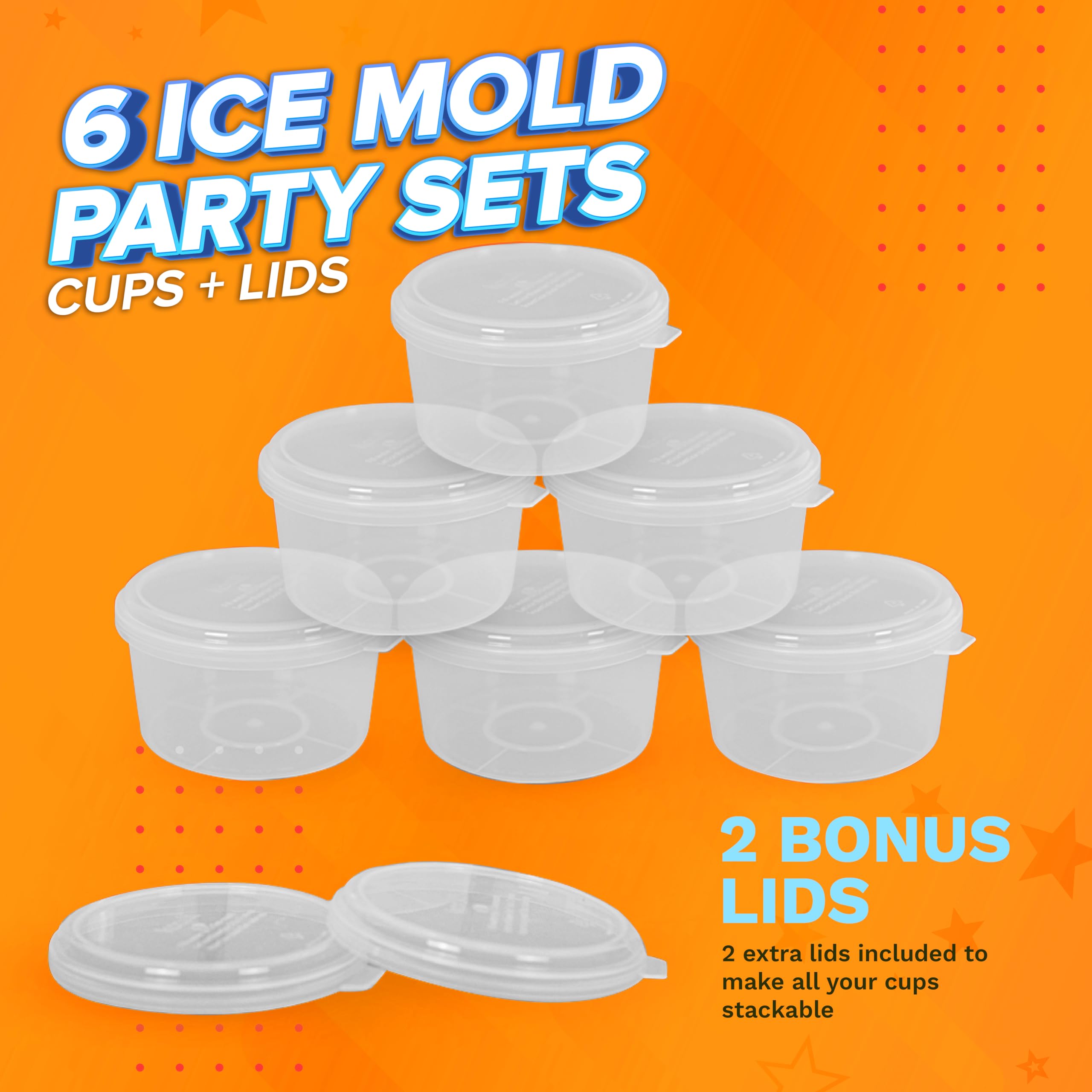 6 Pack Hawaiian Shaved Ice Mold Party Set with Lids. Up Your Game For Much More Snow Cone Treats with Our BPA-Free Cups. Two Bonus Lids. Easy Stackable Freezing. Compatible with S900A, S777 & Others