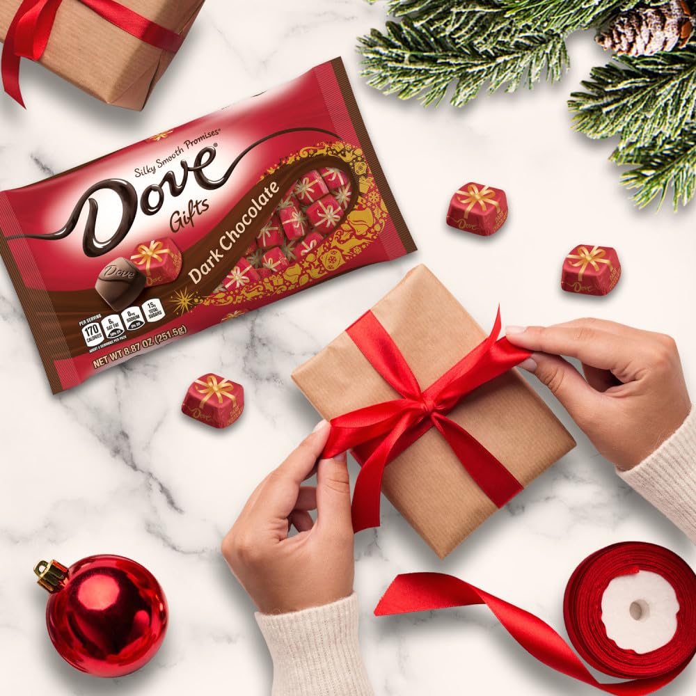 DOVE PROMISES Holiday Gift Dark Chocolate Christmas Candy, 8.87 oz Bag