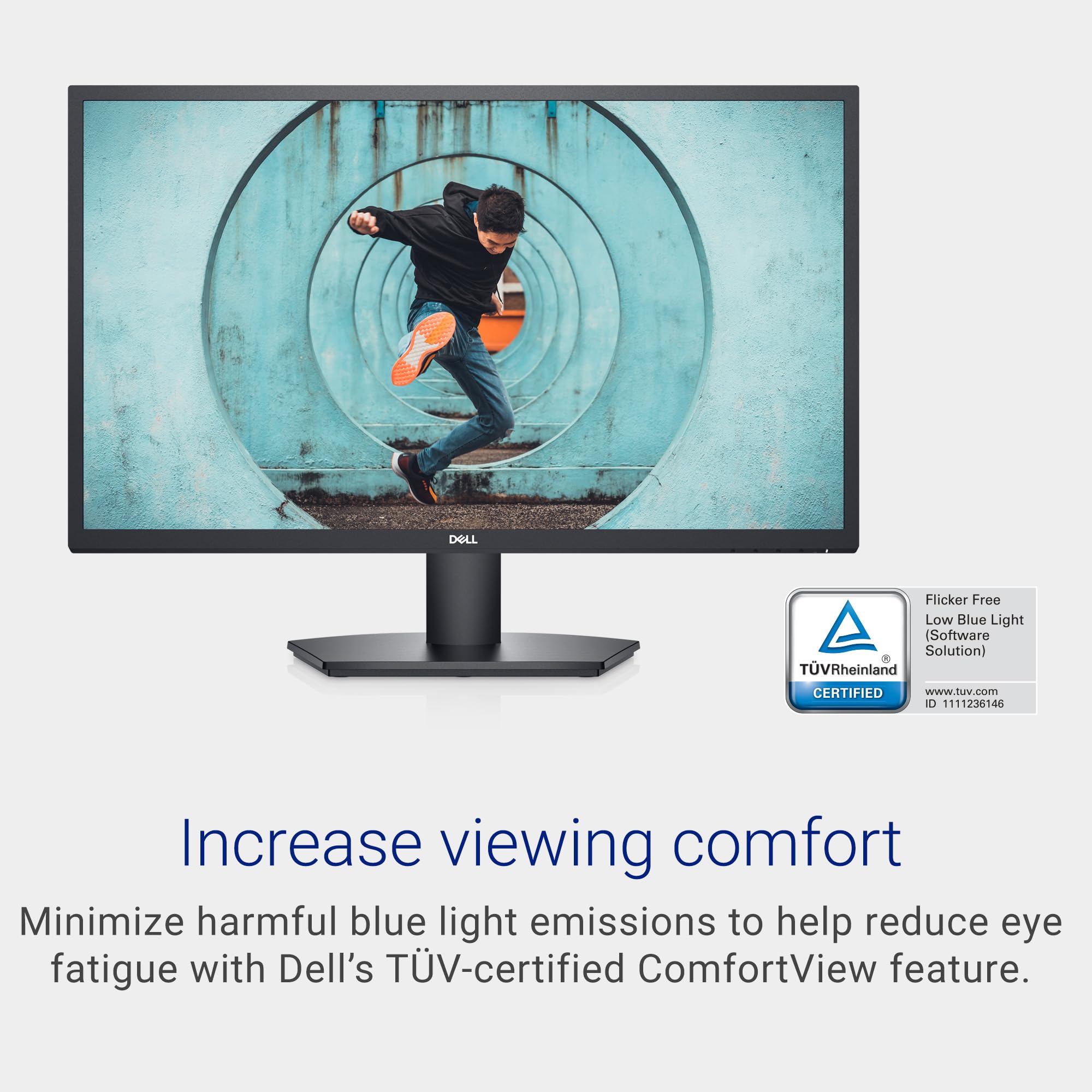 Dell SE2722HX Monitor - 27 inch FHD (1920 x 1080) 16:9 Ratio with Comfortview (TUV-Certified), 75Hz Refresh Rate, 16.7 Million Colors, Anti-Glare Screen with 3H Hardness - Black