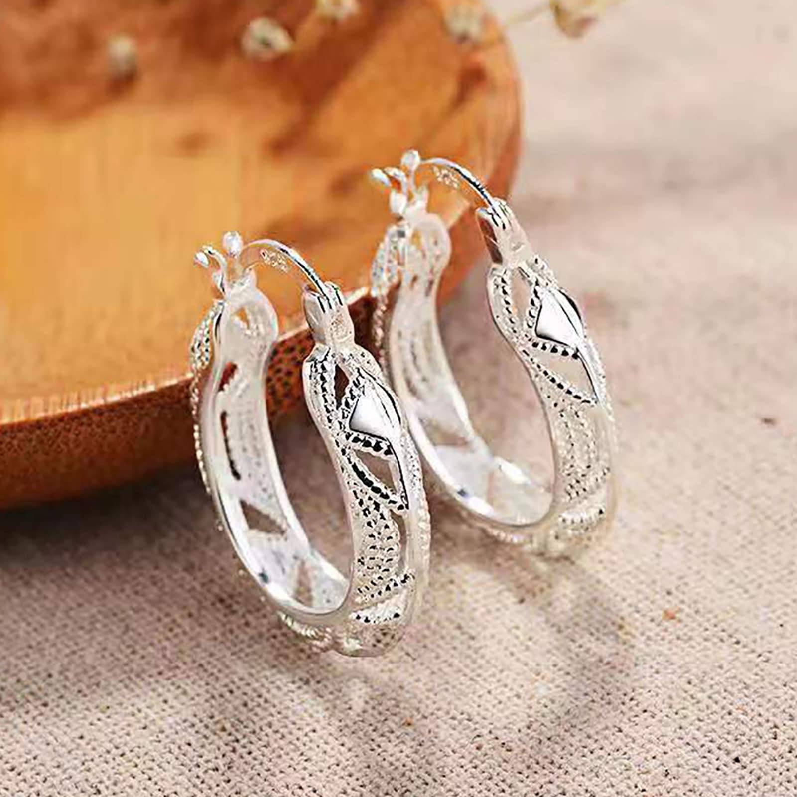 Gifts Under 10 Dollars 925 Sterling Silver Earrings For Women Valentines Day Gifts For Her Deal Of+The Day Prime Today Hoop Earrings Colorful Earrings Birthday Wedding For Her Him Father Mother