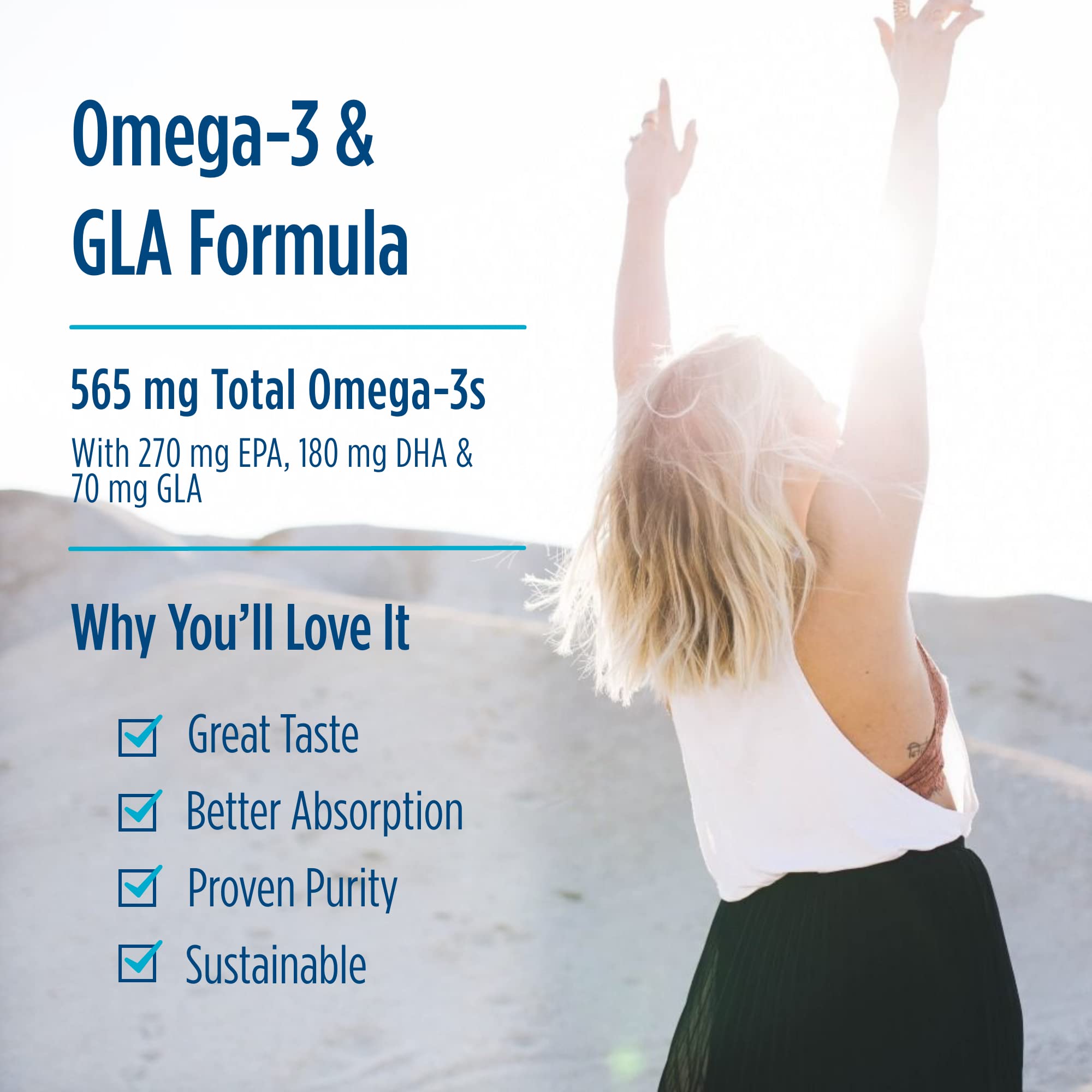 Nordic Naturals Complete Omega, Lemon Flavor - 180 Soft Gels - 565 mg Omega-3 - EPA & DHA with Added GLA - Healthy Skin & Joints, Cognition, Positive Mood - Non-GMO - 90 Servings