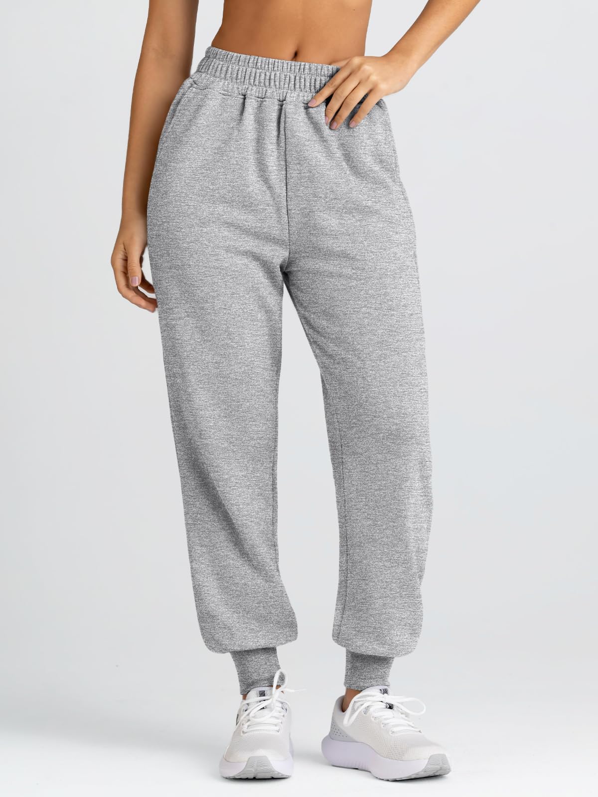 Yovela Sweatpants Women Baggy High Waisted Sweat Pants Fall Clothes Casual Joggers Y2k Aesthetic 2024 Winter Fashion Trendy Warm Outfits Cute Comfy Tall Trousers with Pockets Grey S