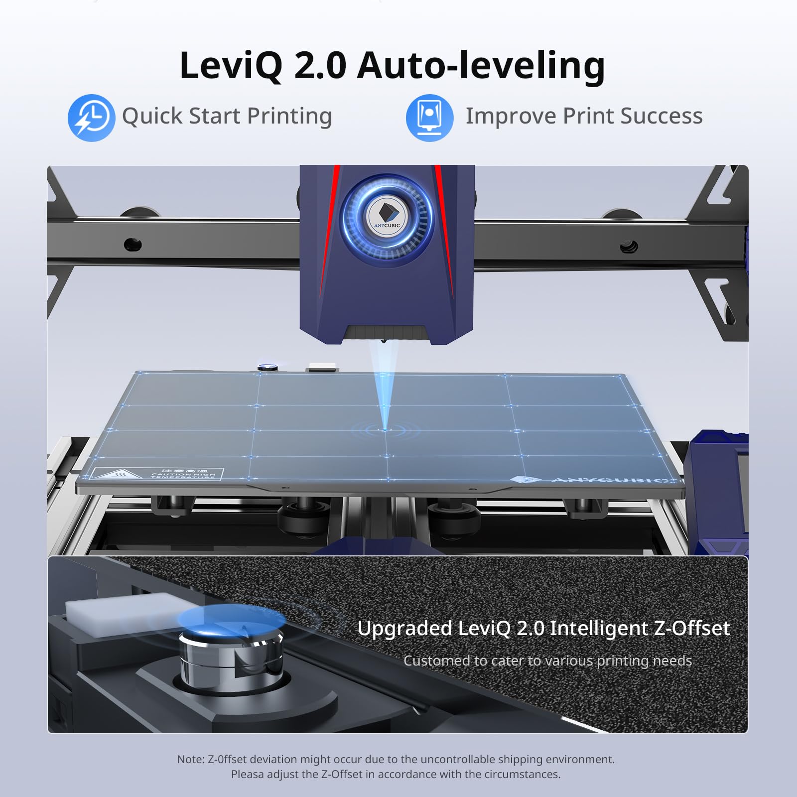 Anycubic Kobra 2 Neo 3D Printer, Upgraded 250mm/s Faster Printing Speed with New Integrated Extruder Details Even Better, LeviQ 2.0 Auto-Leveling Smart Z-Offset Ideal for Beginners 8.7"x8.7"x9.84"