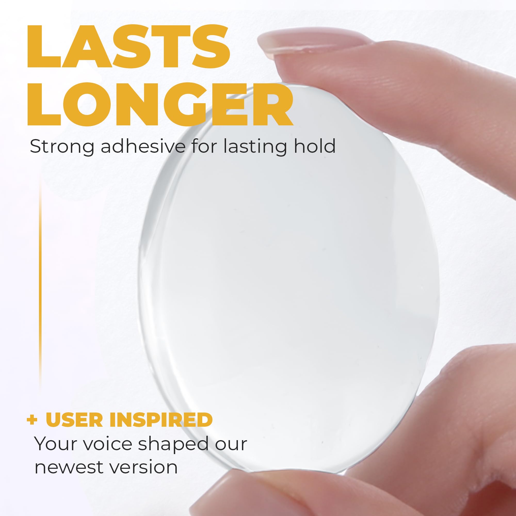 Large 2" Door Knob Wall Protectors – 6 Clear Self-Adhesive Silicone Bumper Pads in Hemispherical Shape – Noise Dampening Wall & Furniture Guards by VELLAX