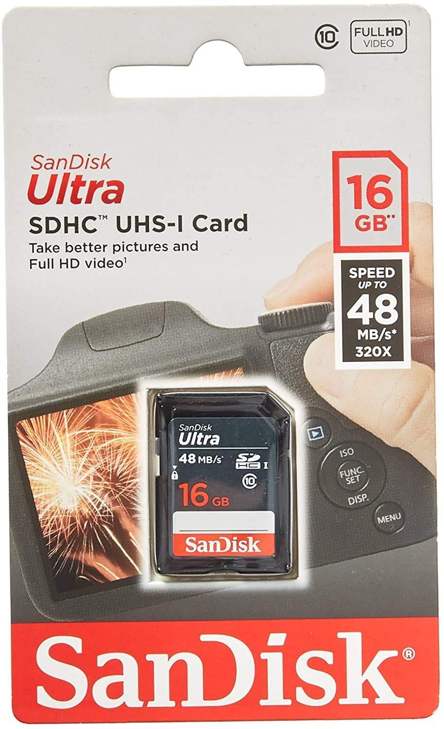 5 Pack - SanDisk Ultra 16GB SD SDHC Memory Flash Card UHS-I Class 10 Read Speed up to 48MB/s 320X SDSDUNB-016G-GN3IN Wholesale Lot + (5 Cases)