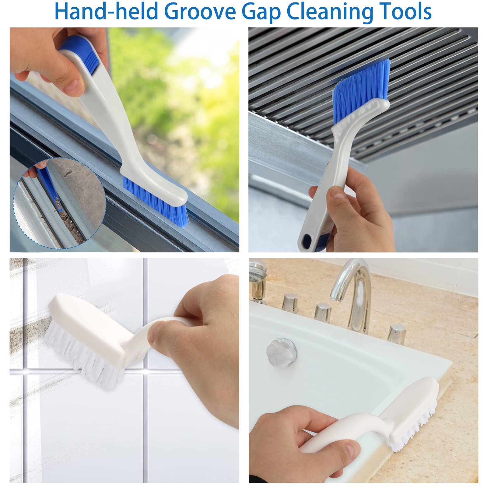 Openfly 8 Pack Kitchen Cleaning Brushes, Multipurpose Household Deep Cleaning Brush Set with Scrub Brush, Grout Brush, Bottle Brush, Dish Brush, Shoe Brush, Crevice Brush for Bathroom Kitchen Floor