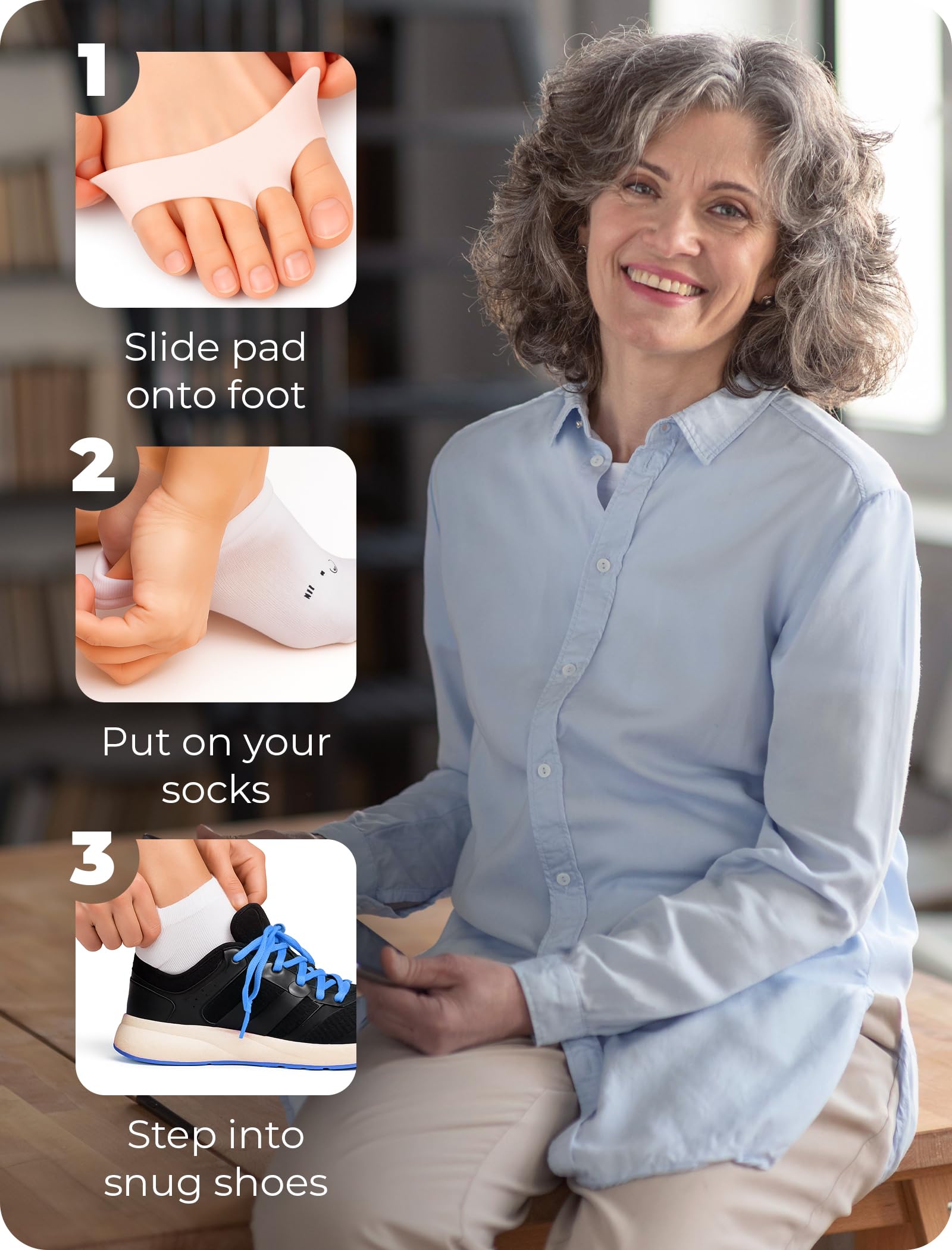 Metatarsal Pads (4-Pack) + Gel Toe Caps (6-Pack) – Cushioning Set for Daily Foot & Toe Comfort