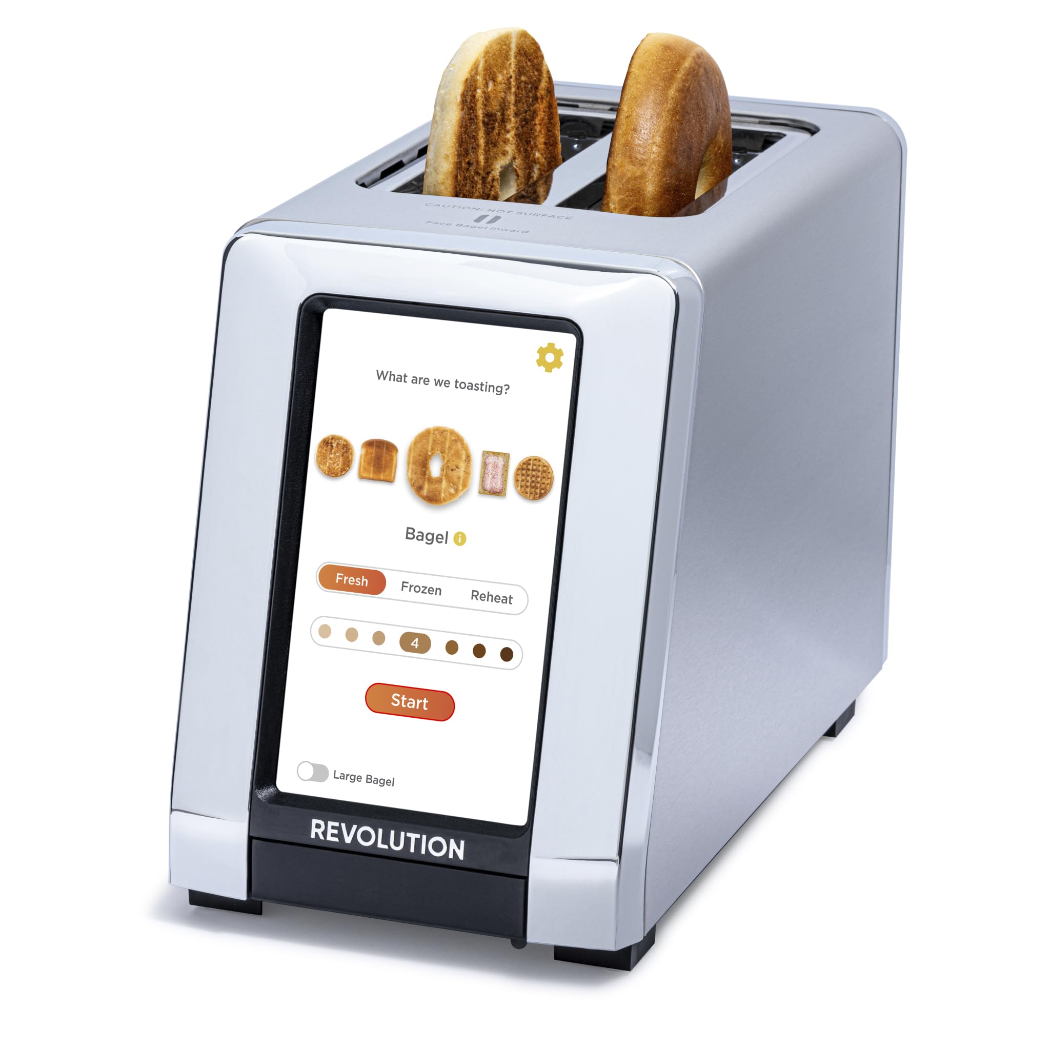 Revolution R180 Connect S High-Speed Touchscreen Toaster, 2-Slice Smart Toaster with Patented InstaGLO Technology, Wi-Fi Connectivity, Weather Widget, and Over-the-Air Updates, Stainless Steel