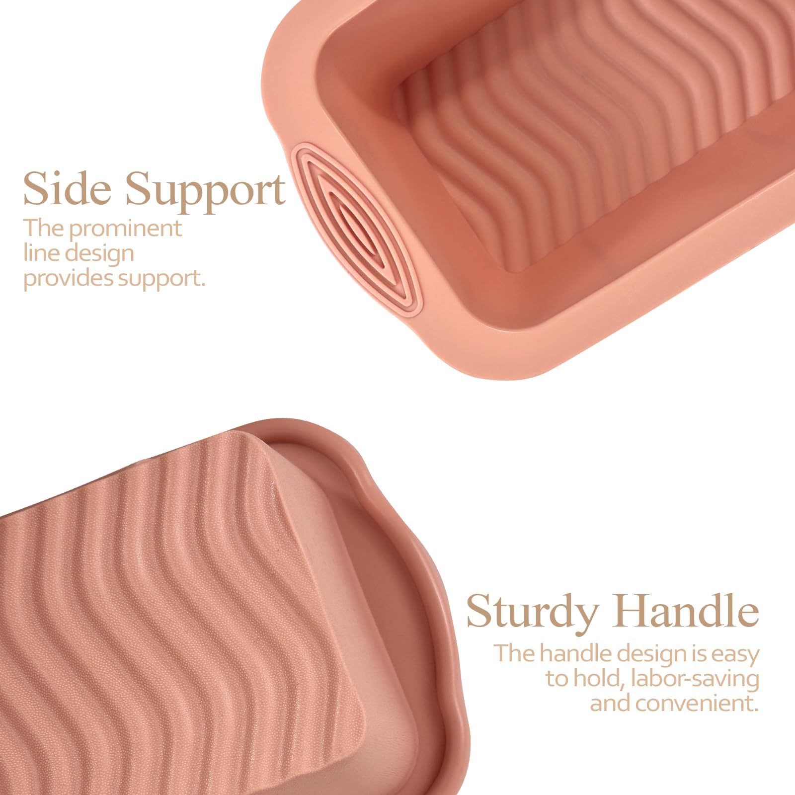 Koolstuffs Silicone Bread Loaf Pan, 2 PCS Rectangular Non-Stick Baking Mold Pans for Oven, Bread, Cake, Easy Release