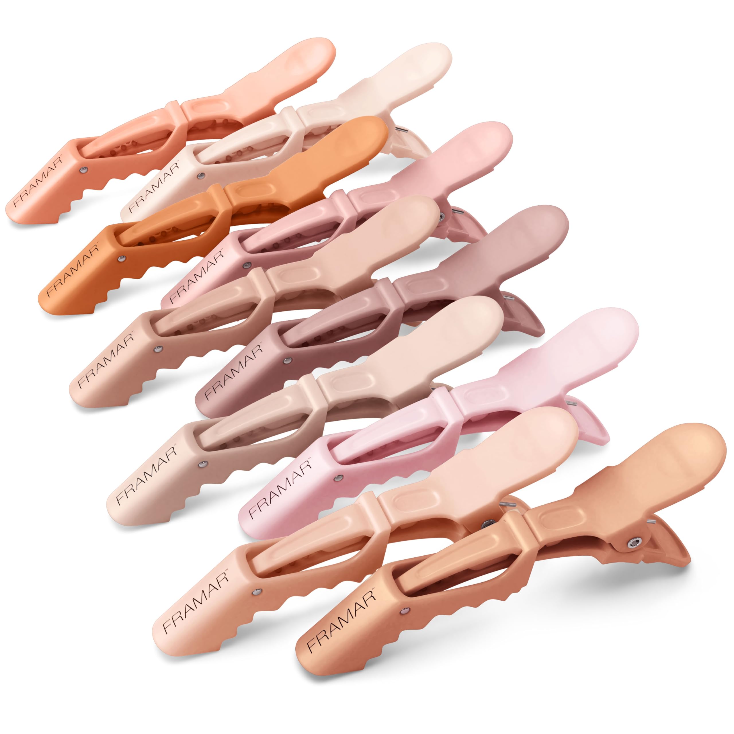 FRAMAR Neutral Alligator Clips For Hair Styling 10 Pack – Professional Alligator Hair Clips For Women, Alligator Clips For Hair, Hair Clip For Women, Cute Hair Clips For Styling, Salon Hair Clips