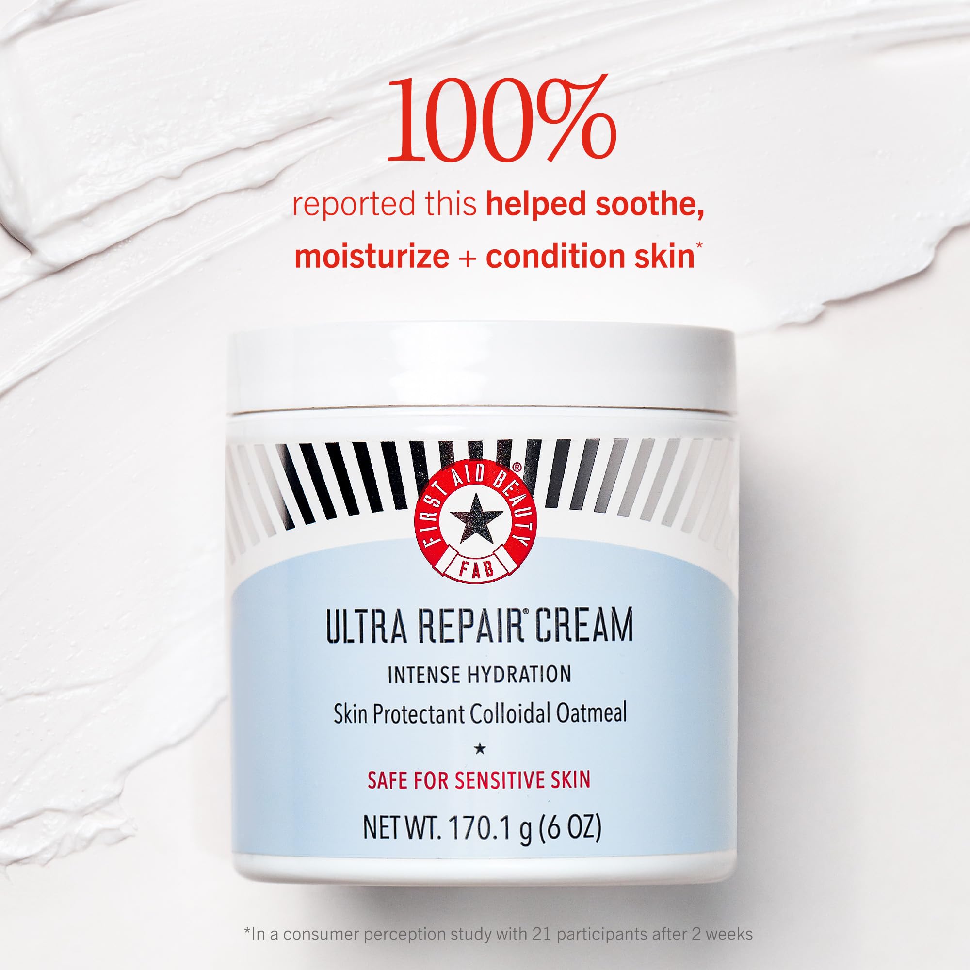 First Aid Beauty - Ultra Repair Cream, Intense Hydration Whipped Colloidal Oatmeal, Clinically Proven to Strengthen Skin Barrier in 7 Days & Helps Relieve Eczema, Luxury Face & Body Moisturizer, 6 oz