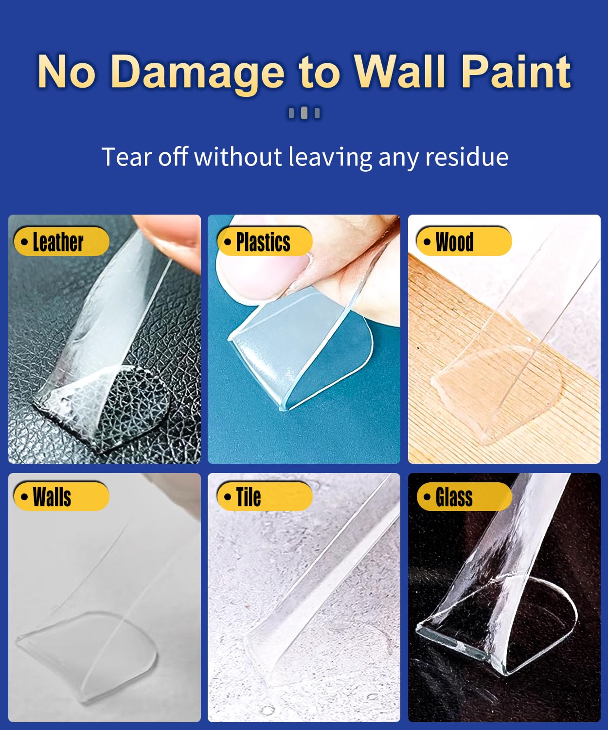PHIXBEAR Large Mounting Putty No Residue, Double Sided Tape Glue Adhesive Dots Clear Museum Sticky Tack, Picture Hanging Strips Fixed Posters Decor Art Craft Party, 0.39 x 0.78 in (252 Pcs)