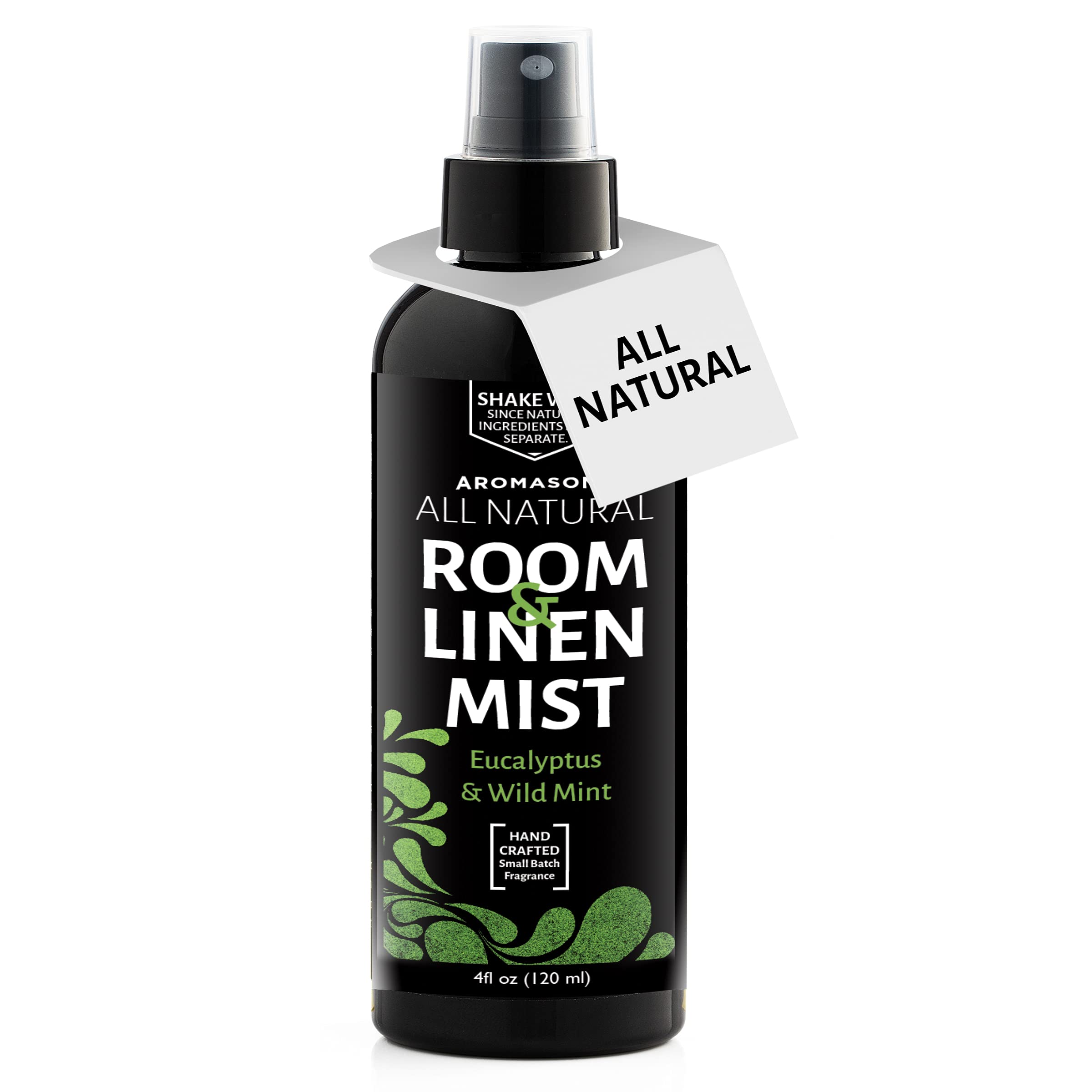 Aromasong Eucalyptus & Wild Mint Linen and Room Spray, Natural Aromatic Mist, Relax Your Body & Mind, Perfect as a Bathroom Spray Air Freshener Pillow Mist