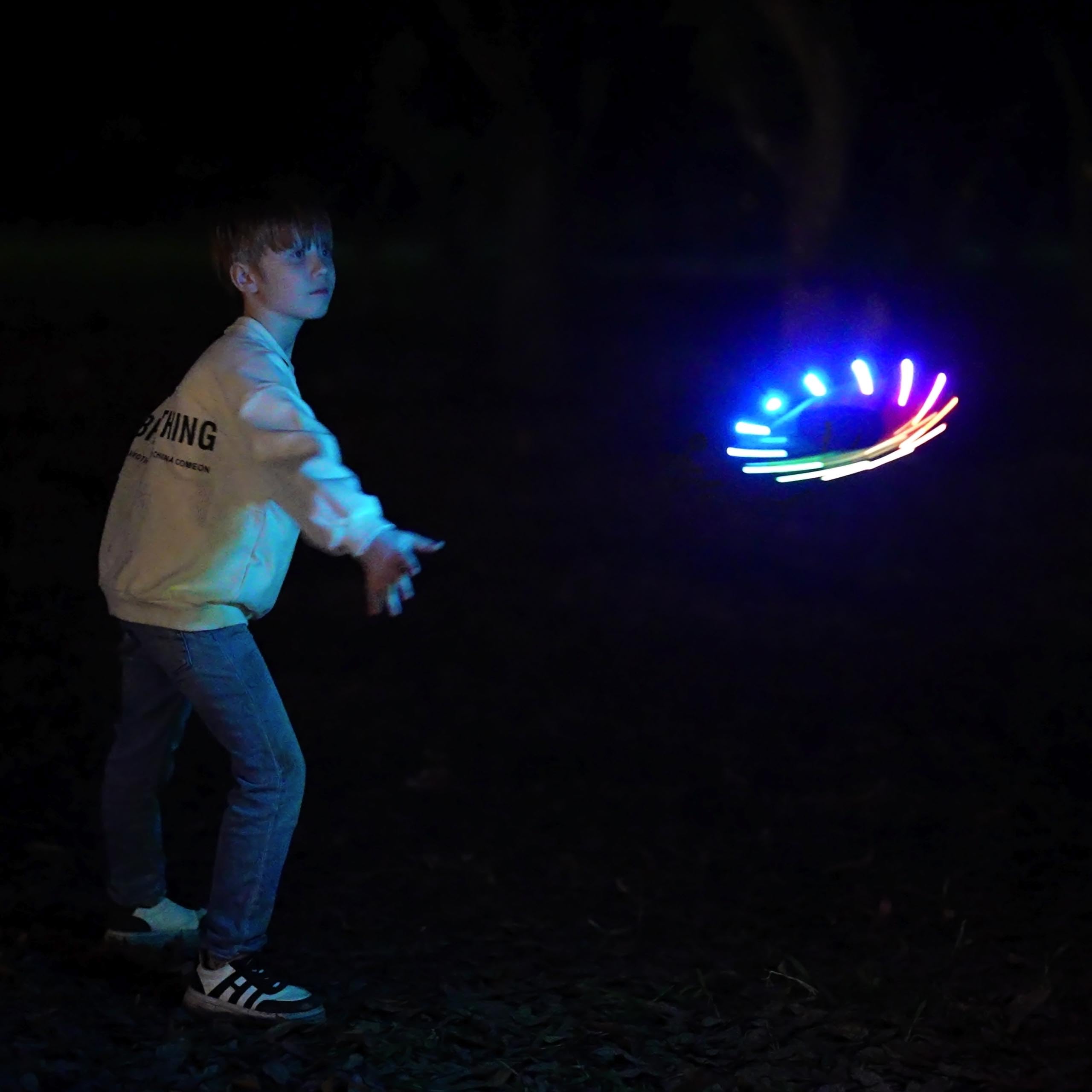 TOSY Flying Ring - 12 LEDs, Super Bright, Soft, Auto Light Up, Safe, Waterproof, Lightweight Frisbee, Cool Birthday, Camping, Easter Basket Stuffers & Outdoor/Indoor Gift Toy for Boys/Girls/Kids