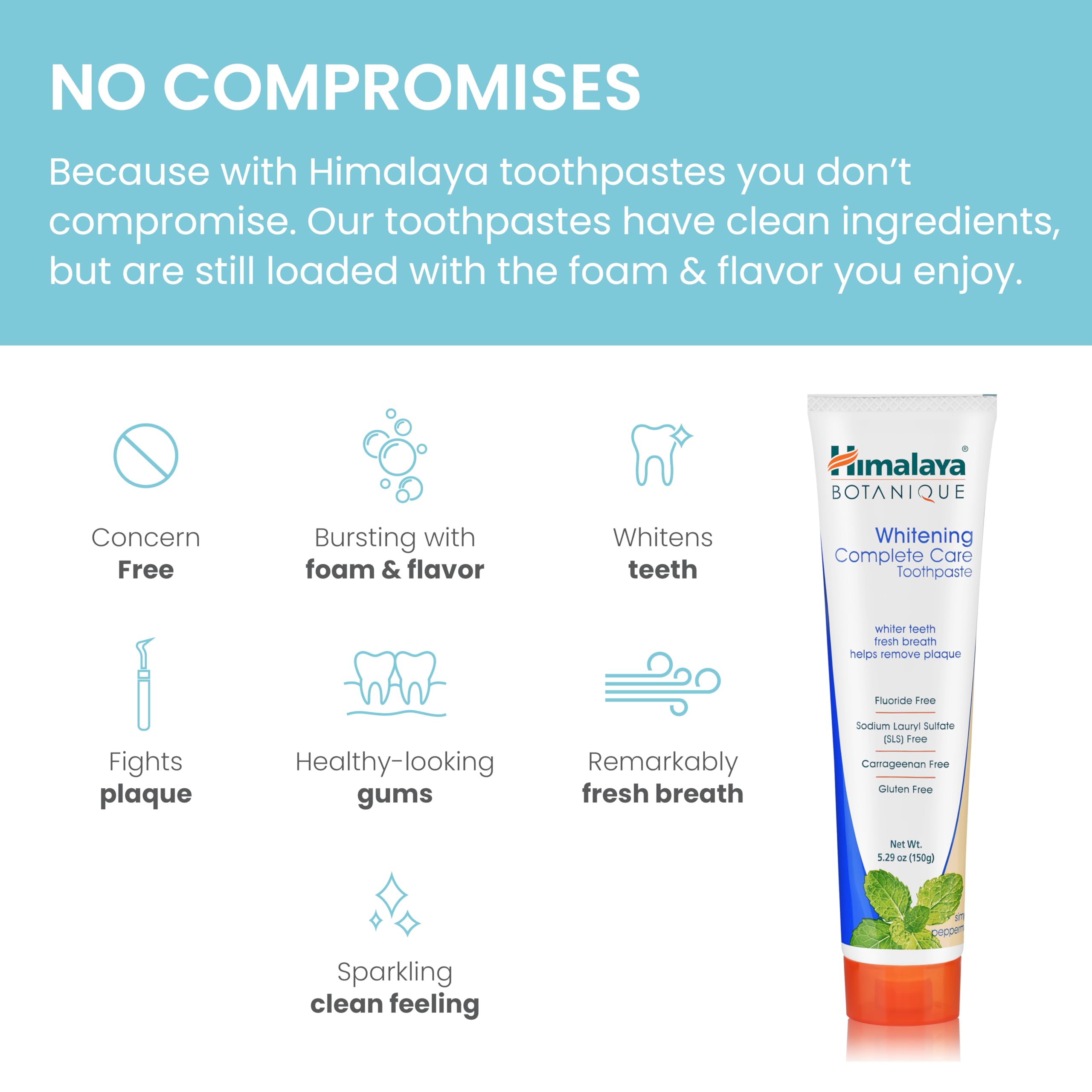 Himalaya Botanique Complete Care Whitening Toothpaste, Simply Peppermint, for a Clean Mouth, Whiter Teeth and Fresh Breath, 5.29 oz…