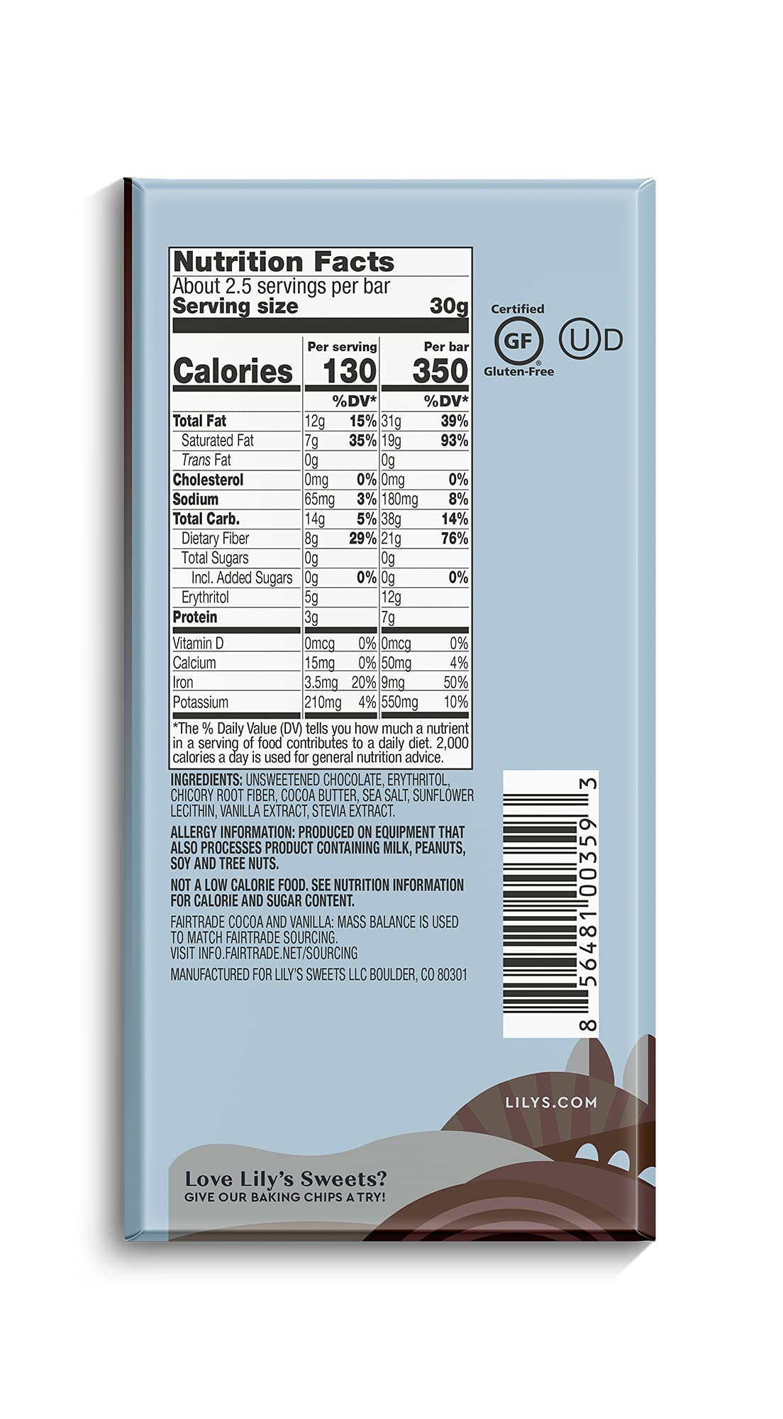 Variety 70% Dark Chocolate Bar Sampler by Lily's | Stevia Sweetened, No Added Sugar, Low-Carb, Keto Friendly | 70% Cocoa | Fair Trade, Gluten-Free & Non-GMO | 2.8 ounce, 4-Pack