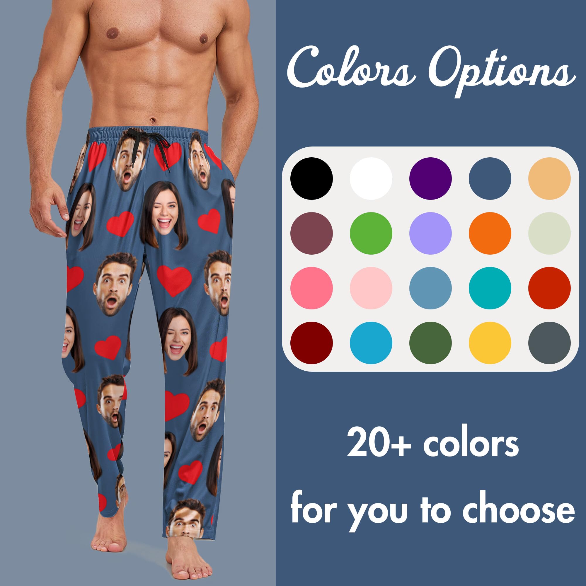 Custom Pajama Pants Personalized Face Photo Pajamas Pants Christmas Birthday Valentines Gifts For Men Women Pets