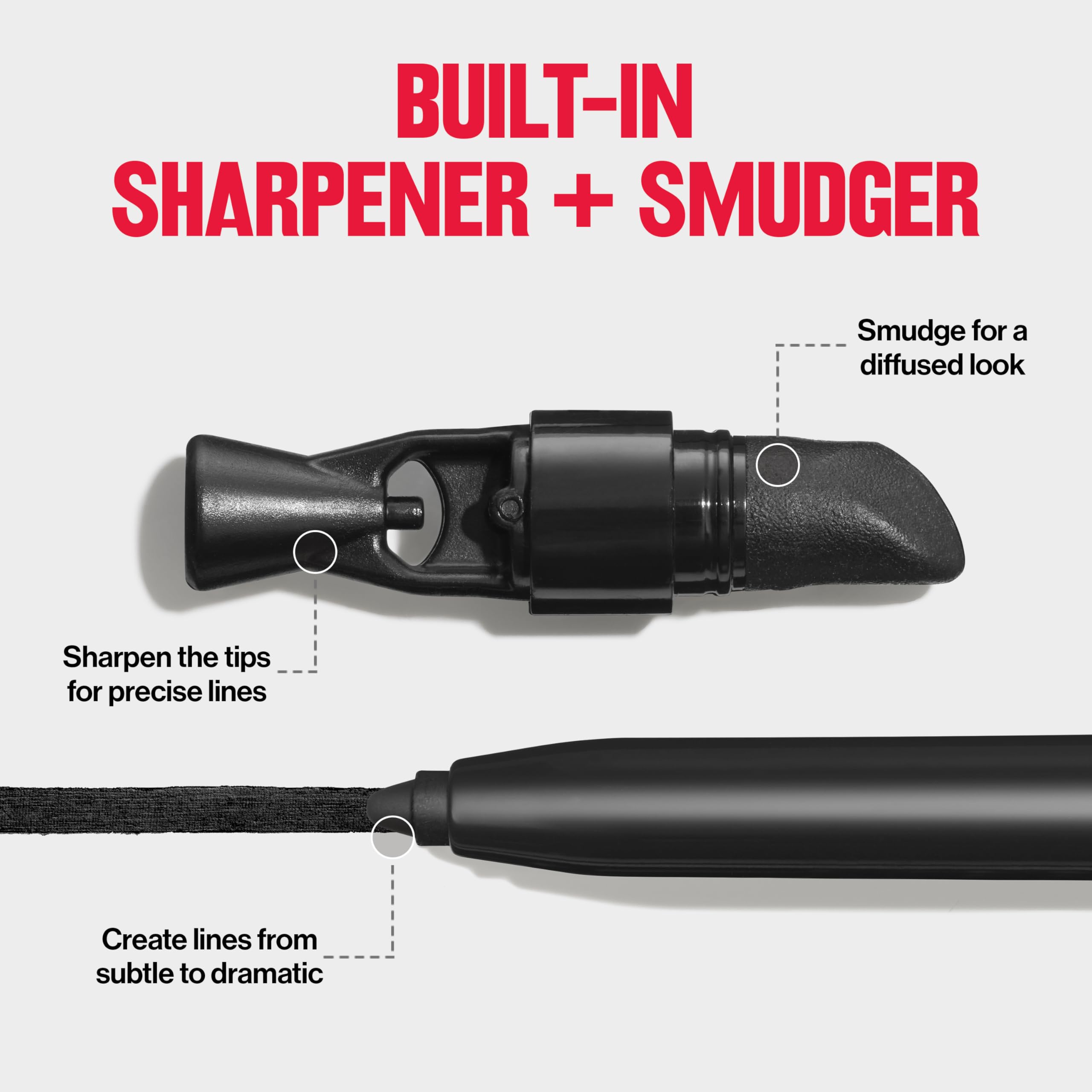 Revlon ColorStay Eyeliner Pencil, Eye Makeup Stocking Stuffers for Women, Built-In Sharpener, Waterproof, Smudgeproof, 201 Black, 0.01 oz (Pack of 1)