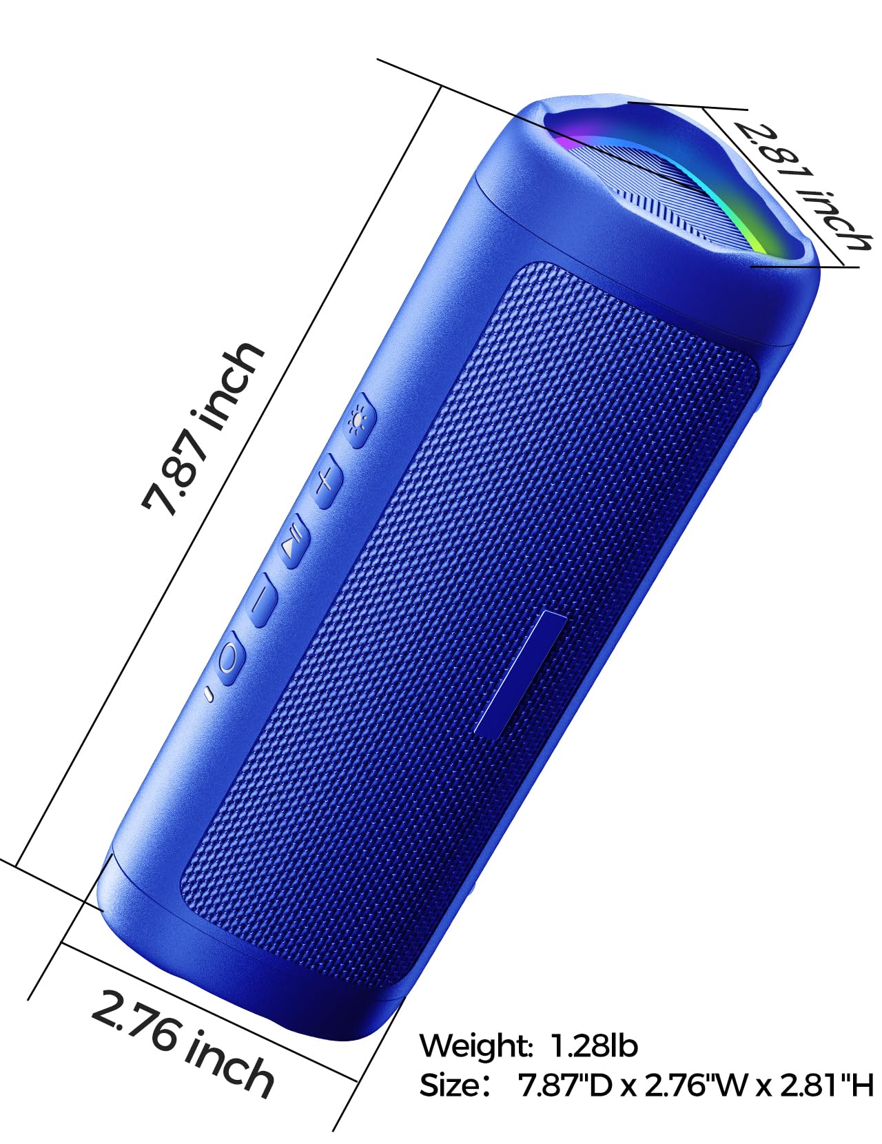 Bluetooth Portable Wireless Speakers with HD Sound, IPX5 Waterproof, Up to 20H Playtime, TWS Pairing, BT5.3, for Home/Party/Outdoor/Beach, Electronic Gadgets, Birthday Gift (Blue)