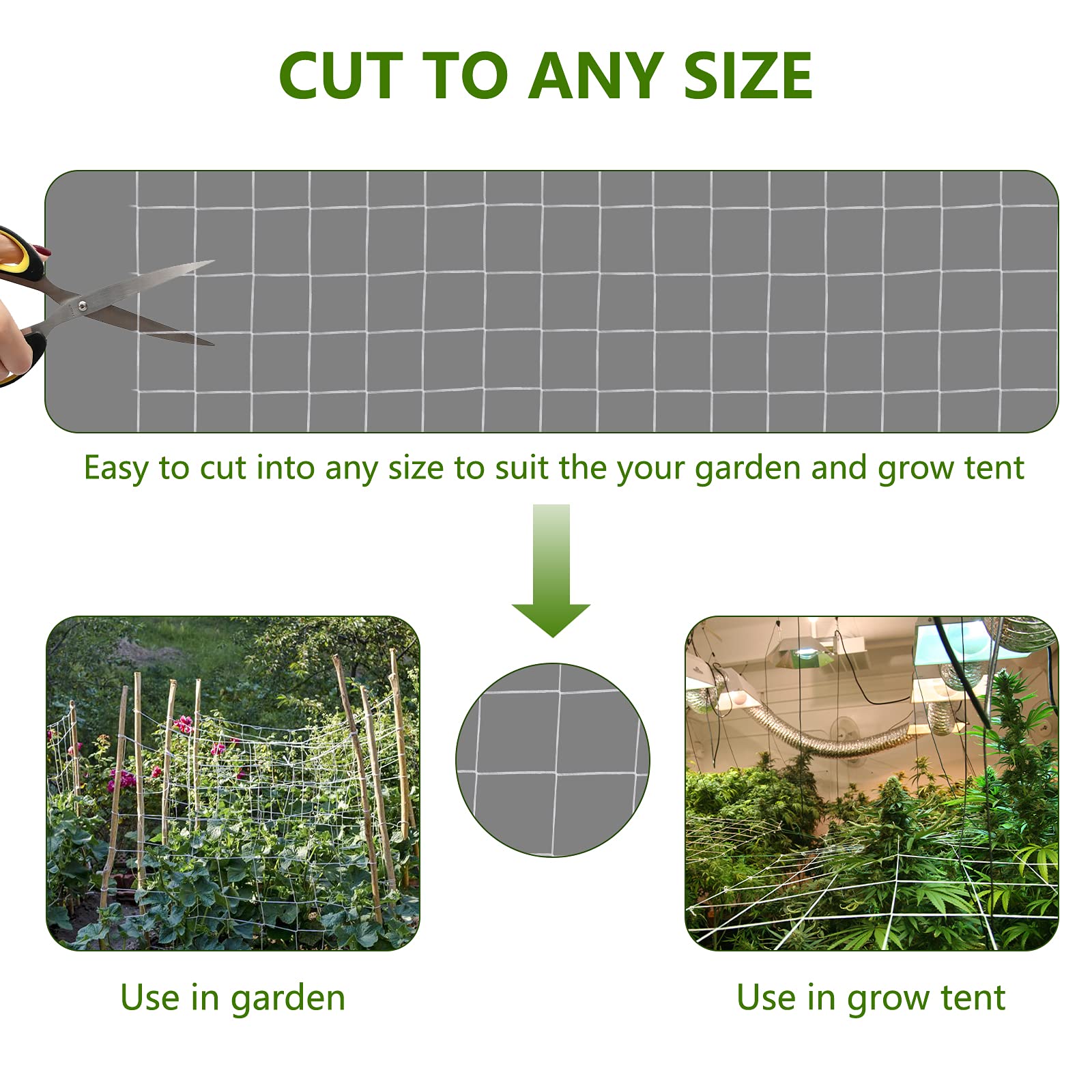 mychoiii Professional Garden Trellis Netting Bulk Roll - 6.5ft x 3280ft Heavy-Duty Garden Netting for Climbing Plants,Garden Melons Vegetables, Grape Racks, Hydroponic