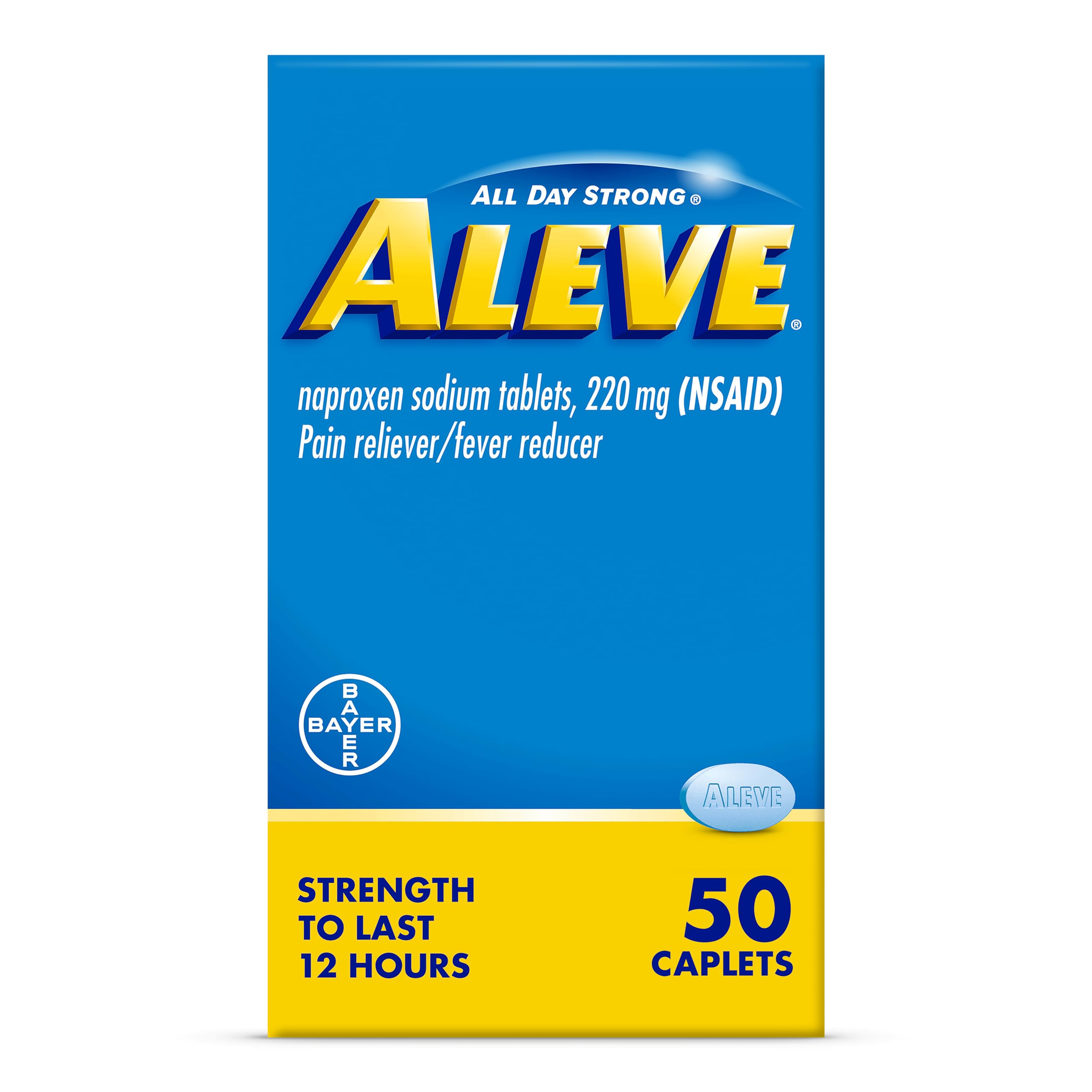 Aleve Pain Relief Naproxen Sodium Caplets ‐ 50 Count