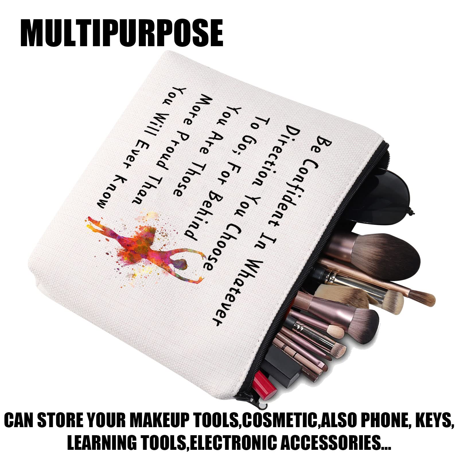 JYTAPP Dance Makeup Bag Inspirational Ballet Dancer Cosmetic Bag Dance Teacher Gifts Dancing Makeup Zipper Pouch Recital Gift 5678 Gift