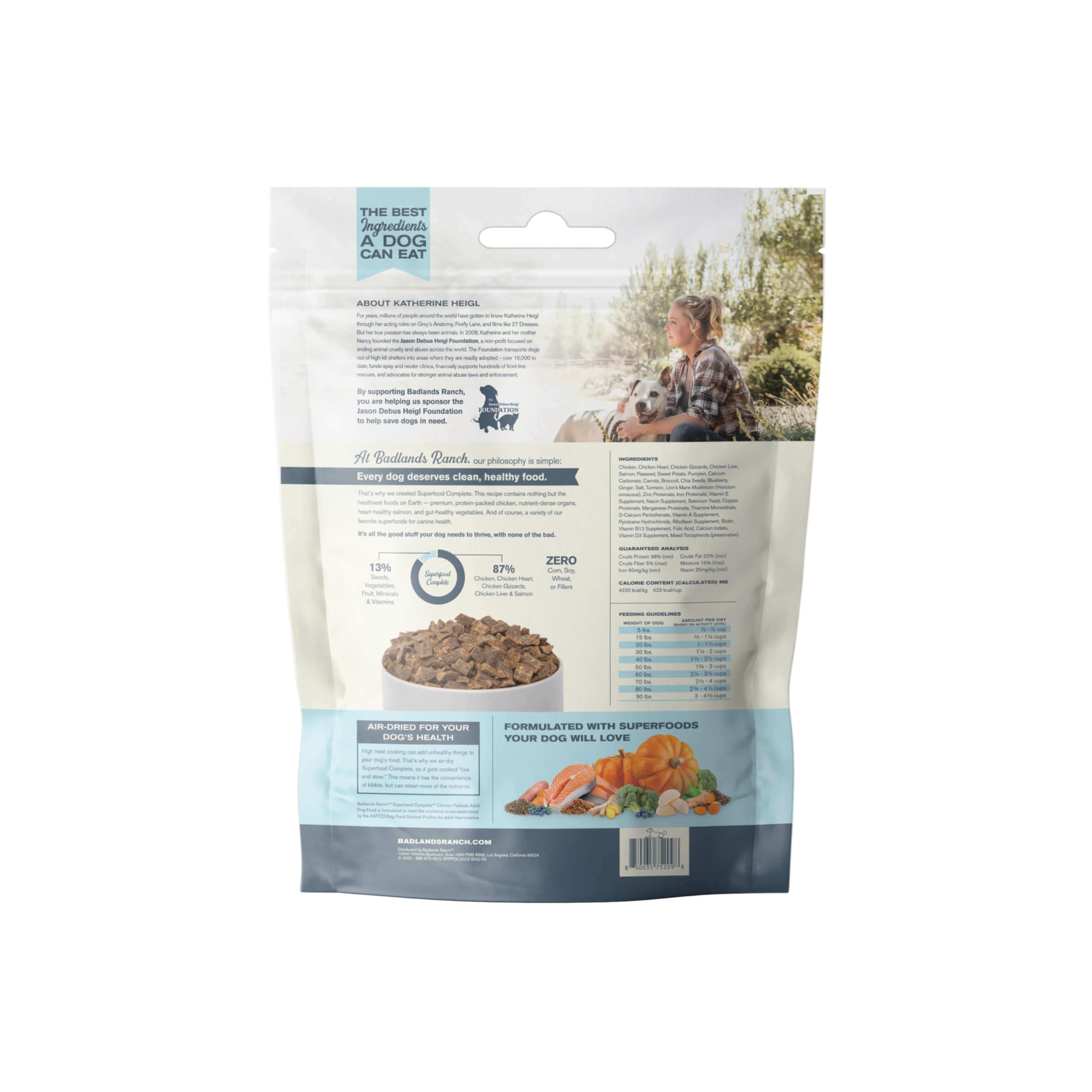 BADLANDS RANCH - Superfood Complete, Air-Dried Adult Dog Food - High Protein, Zero Fillers, Superfood Nutrition by Katherine Heigl (24 oz., Premium Chicken)