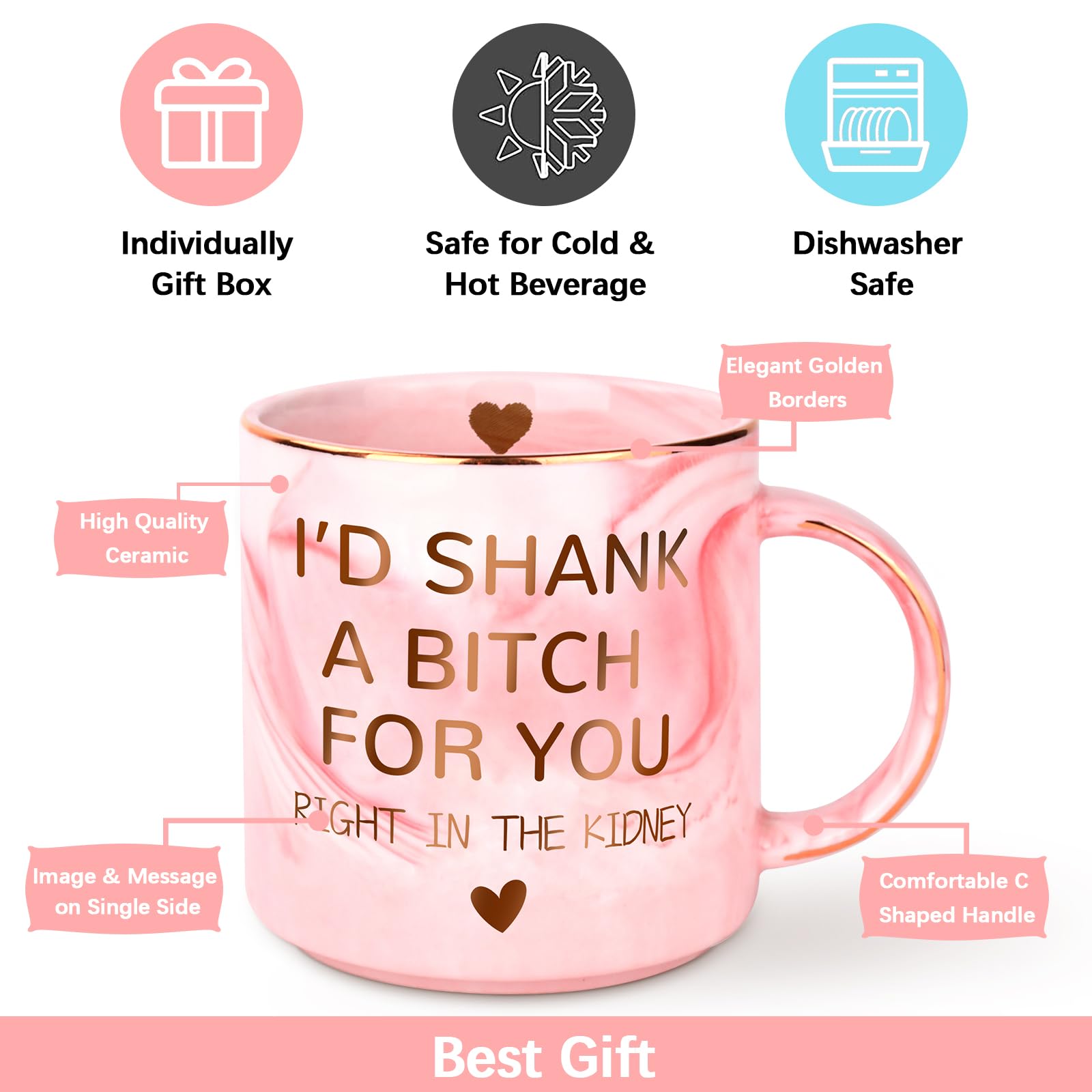 Birthday Christmas Gifts for Women,12oz Novelty Coffee Mug,Funny Gifts for Sisters Teen Girl Mom Best Friend,Sister Gifts from Sister,Stocking Stuffers Valentines Day Gifts for Her Girlfriend Wife BFF