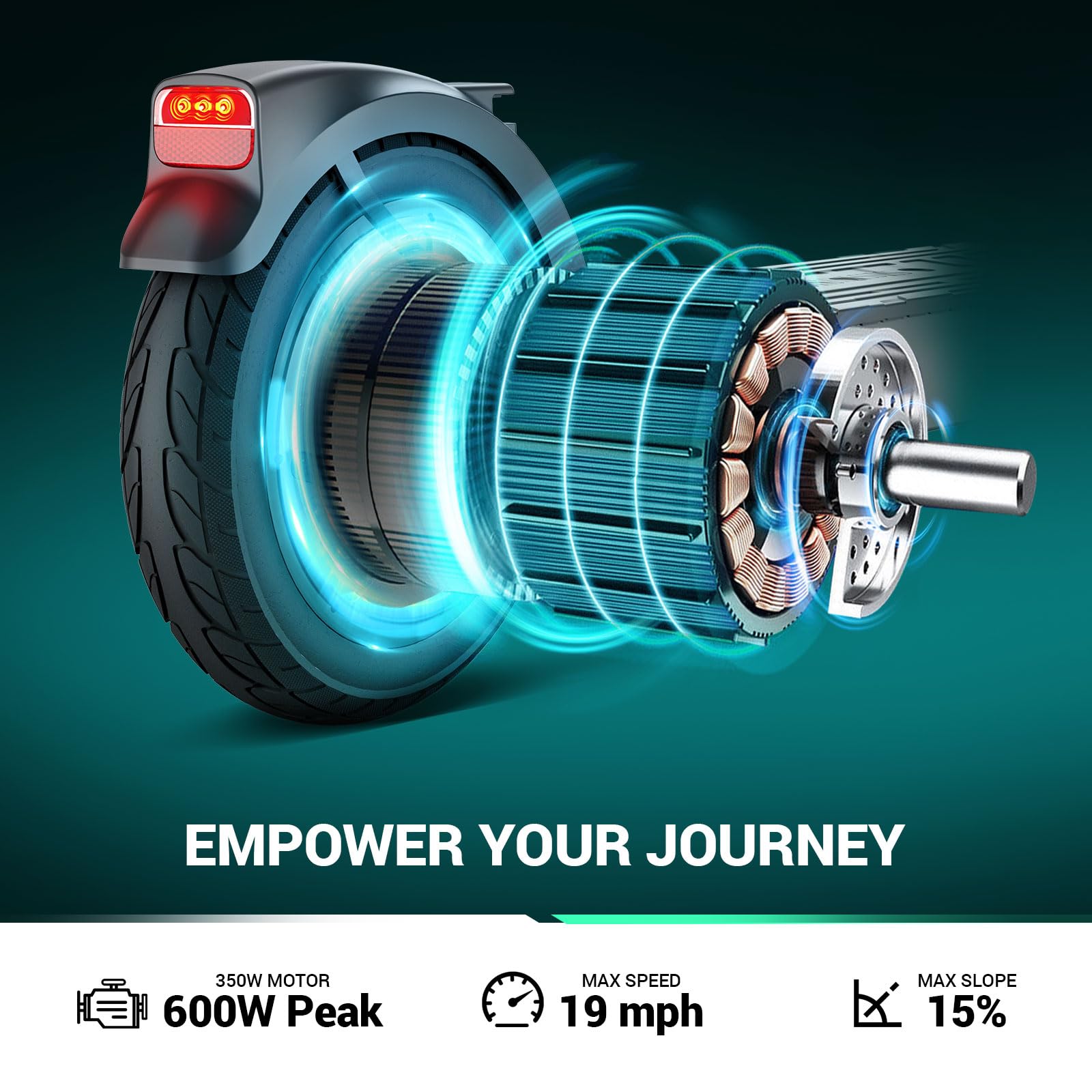 SISIGAD Electric Scooter Adults 10" Solid Tires, Peak 600W Motor, Max 20 Mph Speed, Up to 30 Miles Long Range, Portable Folding E-Scooter for Adults Commuter with Dual Braking System and App