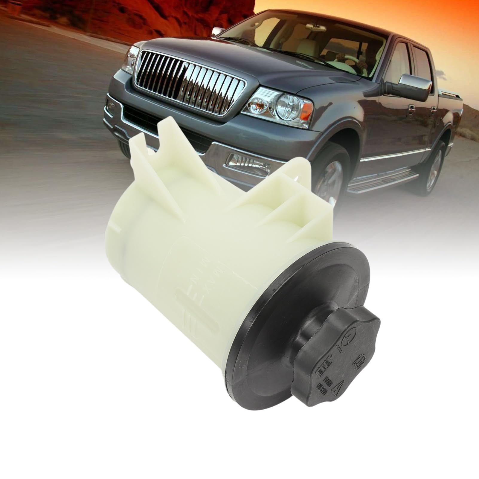 Kaloeou Power Steering Reservoir/Tank with Cap Fit for for-D F-150 2004-2008, Expedition 2002-2006 & LIN-COLN Mark LT 2006-2008 Replace R-903, 3R903, 5L3Z3A697AA
