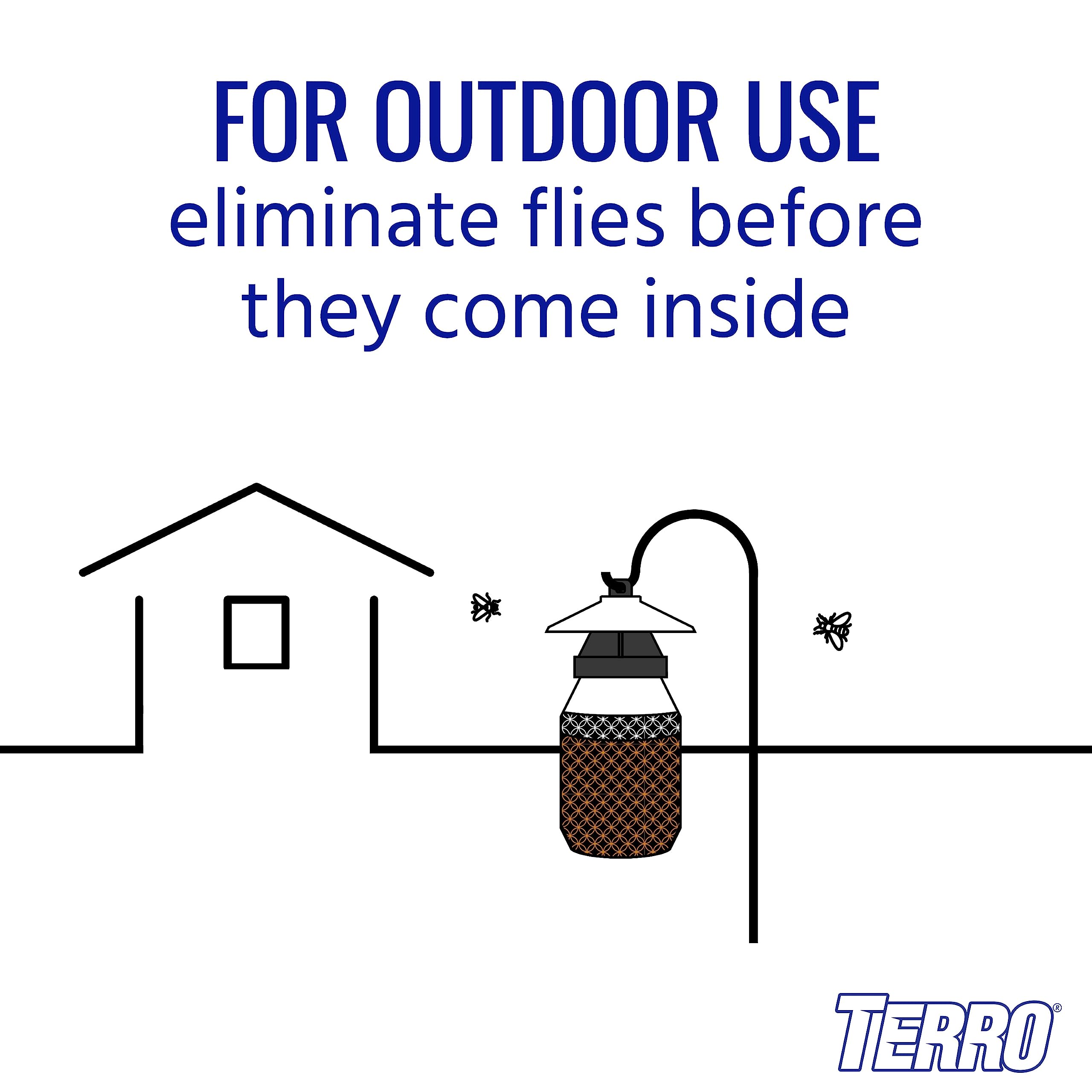 TERRO T380 Outdoor Reusable Fly Magnet Fly Trap - Poison Free Fly Killer and Trap with Bait