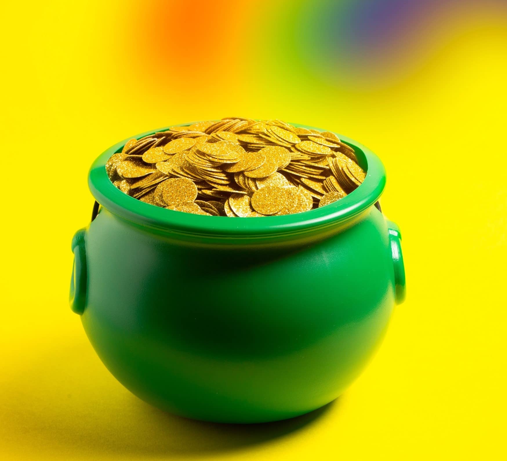 GIFTEXPRESS 8" Green Cauldron Kettle for St Patrick Day, Mardi Gras, Halloween, Pot of Gold Pot, Lucky Leprechaun Kettle, Plastic Cauldron
