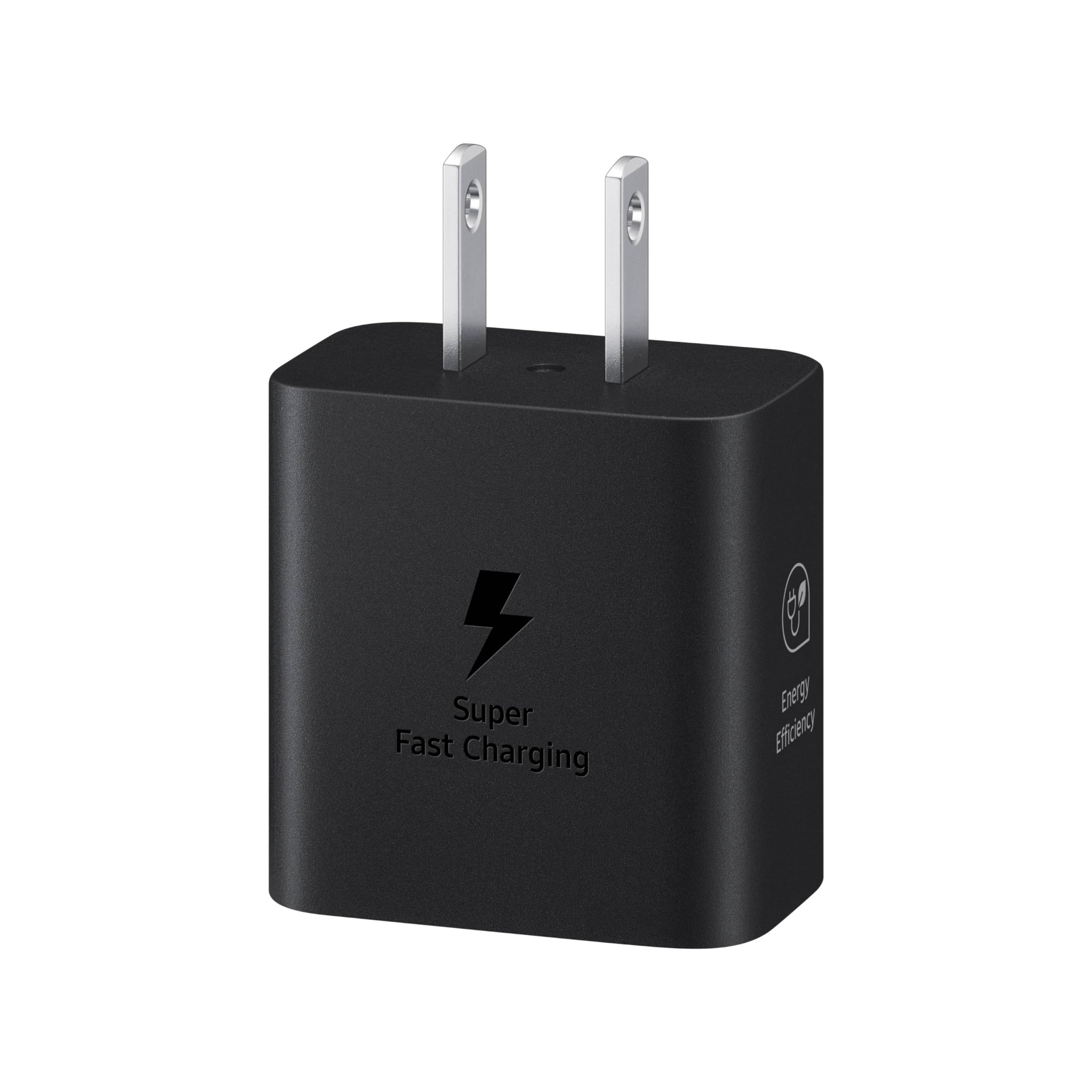 Samsung 25W Wall Charger Power Adapter with Cable, Super Fast Charging, Compact Design, Energy Efficient, Compatible with Galaxy and USB Type C Devices, Black