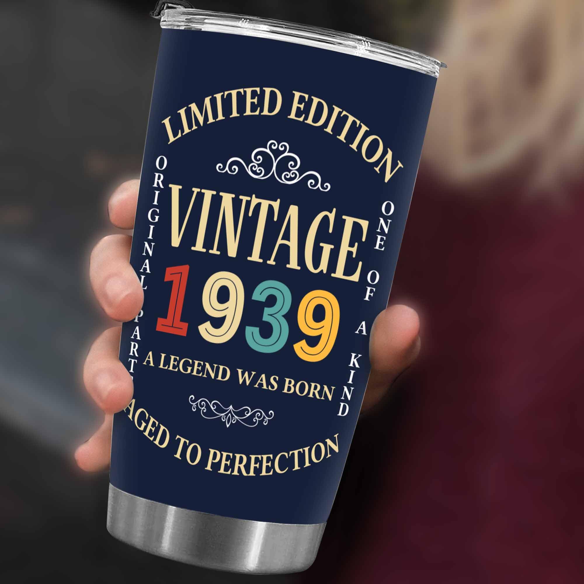 DEKIDOKA 86 Year Old Birthday Gifts for Mom Dad - Vintage Tumbler For Men And Women