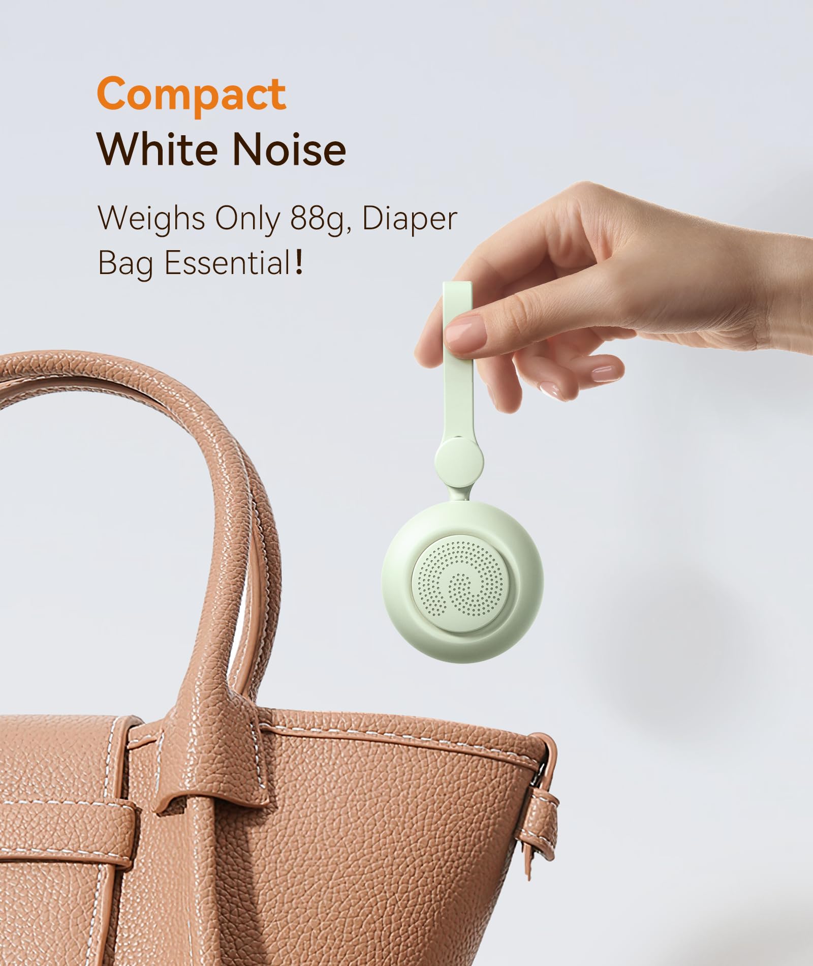 Dreamegg Baby Sound Machine - White Noise Machine for Stroller Car Seat, Baby Sleep Soother with 19 Soothing Sounds & Nursery Light, White Noise for Travel Essential, Registry Gift