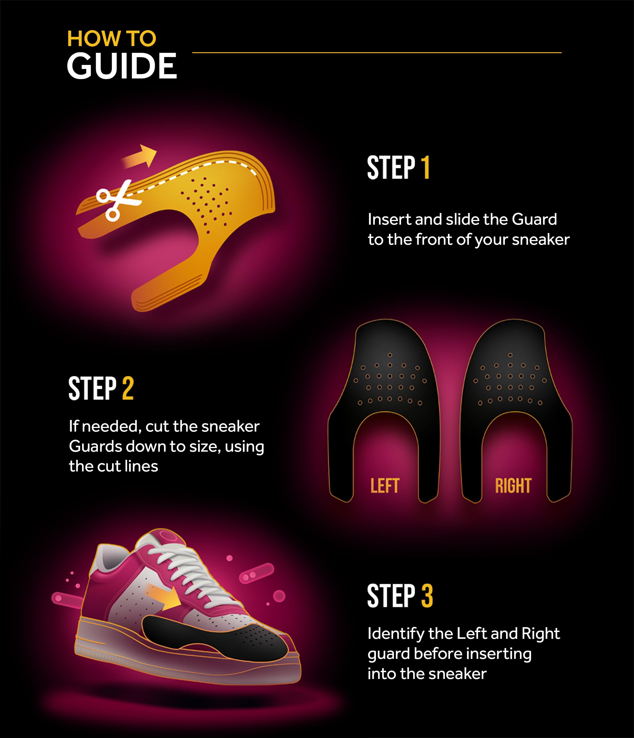 Crep Protect Shoe Crease Protectors - Sneaker Guards for Dunk Low, Air Force, Jordan - Prevent Creasing - Large Size US - 8-13.5 (Pair in a Pack)