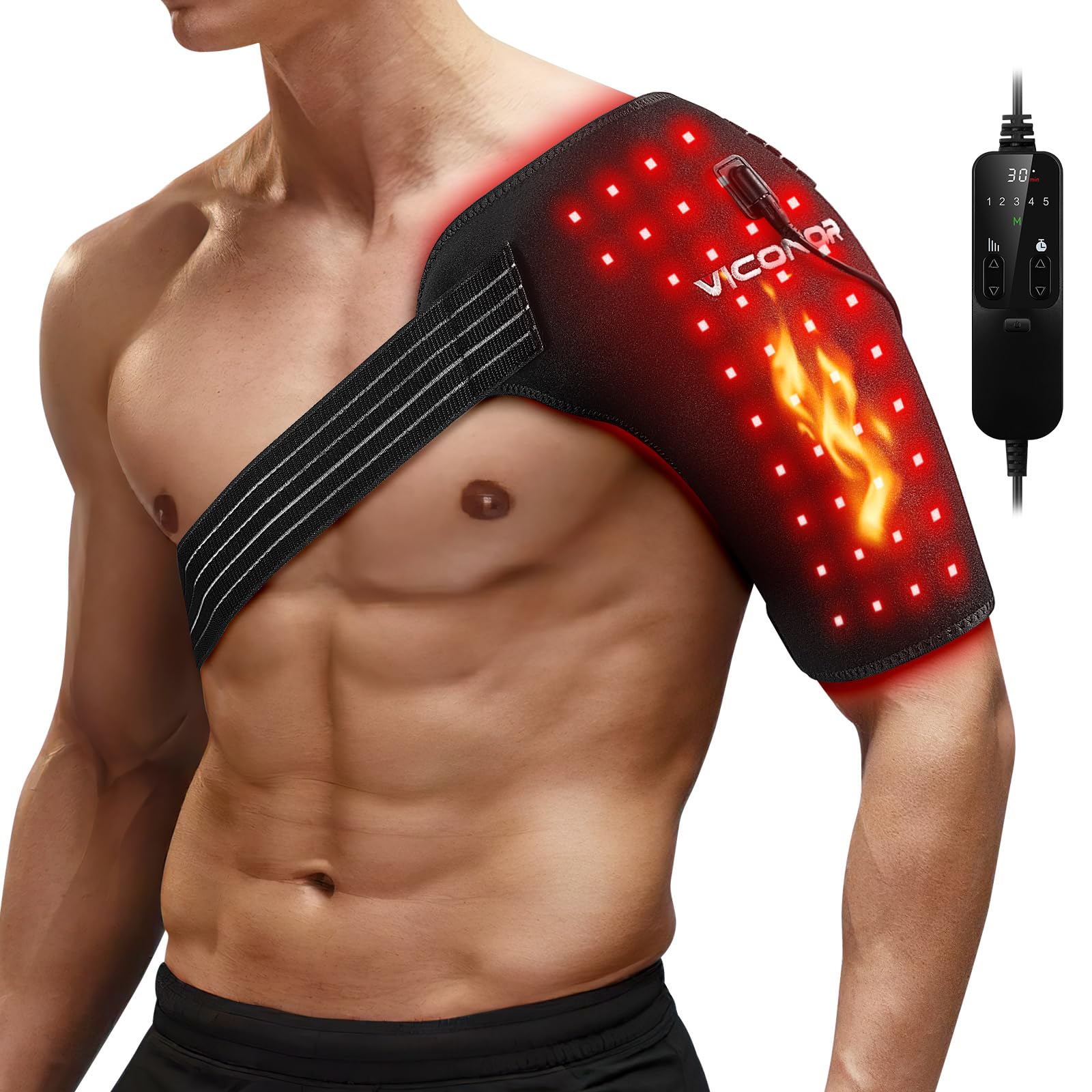 Red Light Therapy for Shoulder Pain Relife，Shoulder Heating Pad,Infrared Light Therapy for Body,Improve Joint Muscle，660nm&850nm Red Light Heated Shoulder Wrap