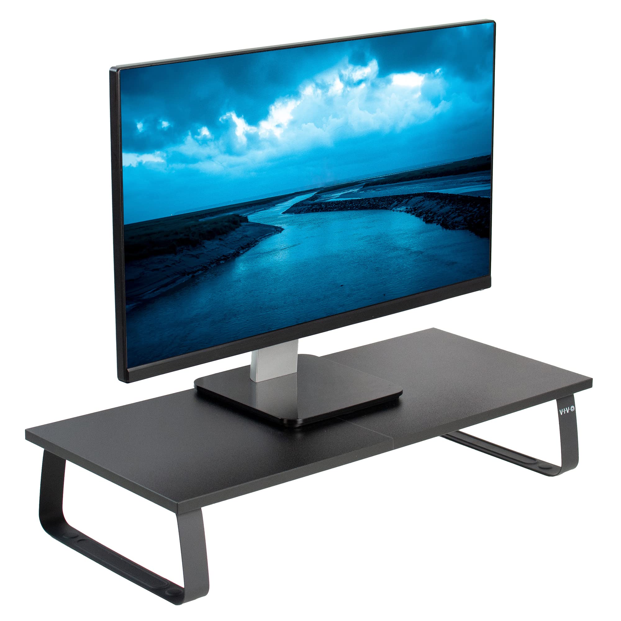 VIVO Monitor and Laptop Stand, 24 inch Desktop Riser, Black, STAND-V000D