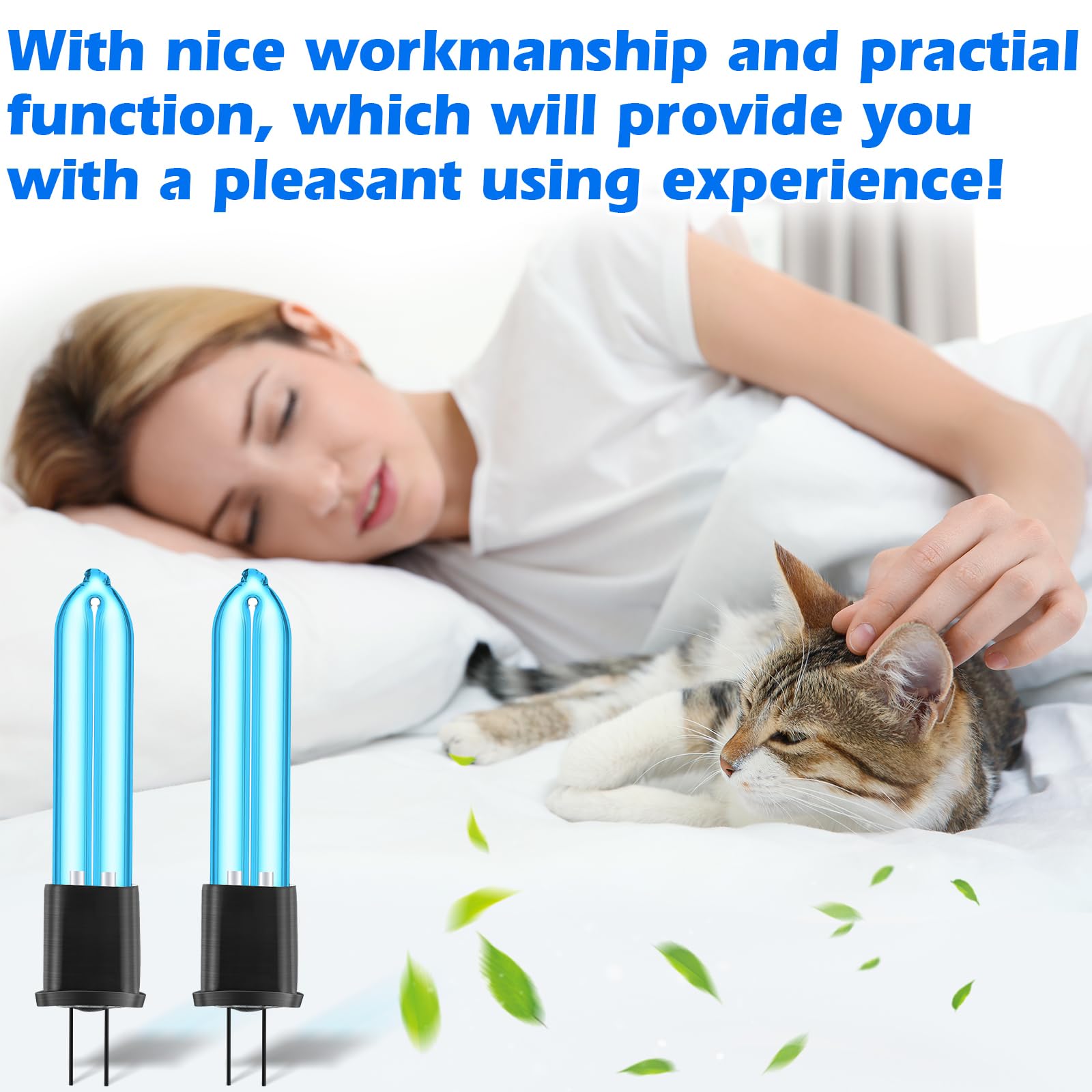 Qualirey 4 Pack UV C Light Bulb Compatible with Clarifion ODRx Cat Odor Deodorizer & Eliminator, Replacement Light Bulb for Home Pets Air Purifiers, Odor Eliminator Reduce Pet Odors, Smoke, Dust