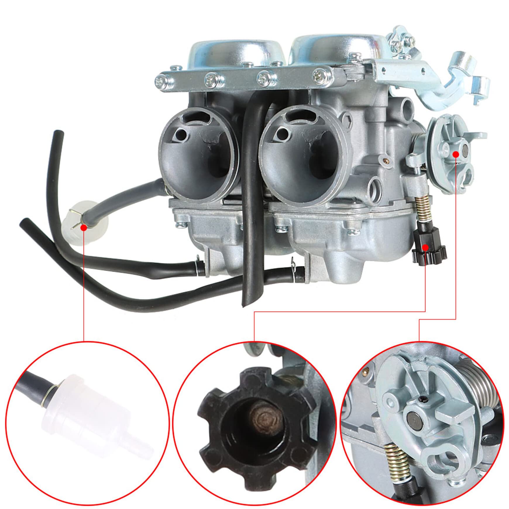 Silscvtt Carburetor Dual ASSY Set Chamber Replacement for Honda 250 CMX250C 1985-2014 CA250 1996-2010 CA CMX 250 C Motorcycle Carb