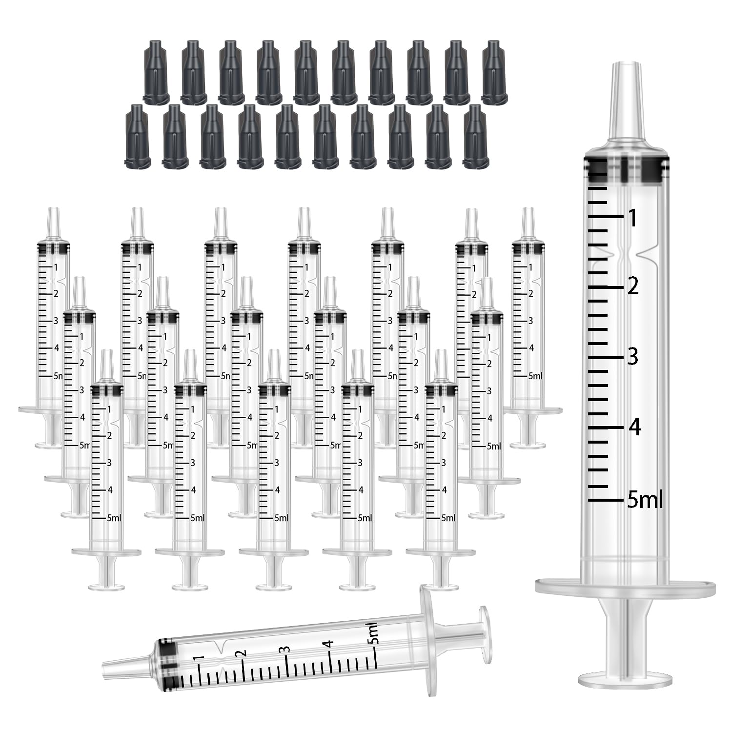 5ml Syringes with Caps (20 Pack)