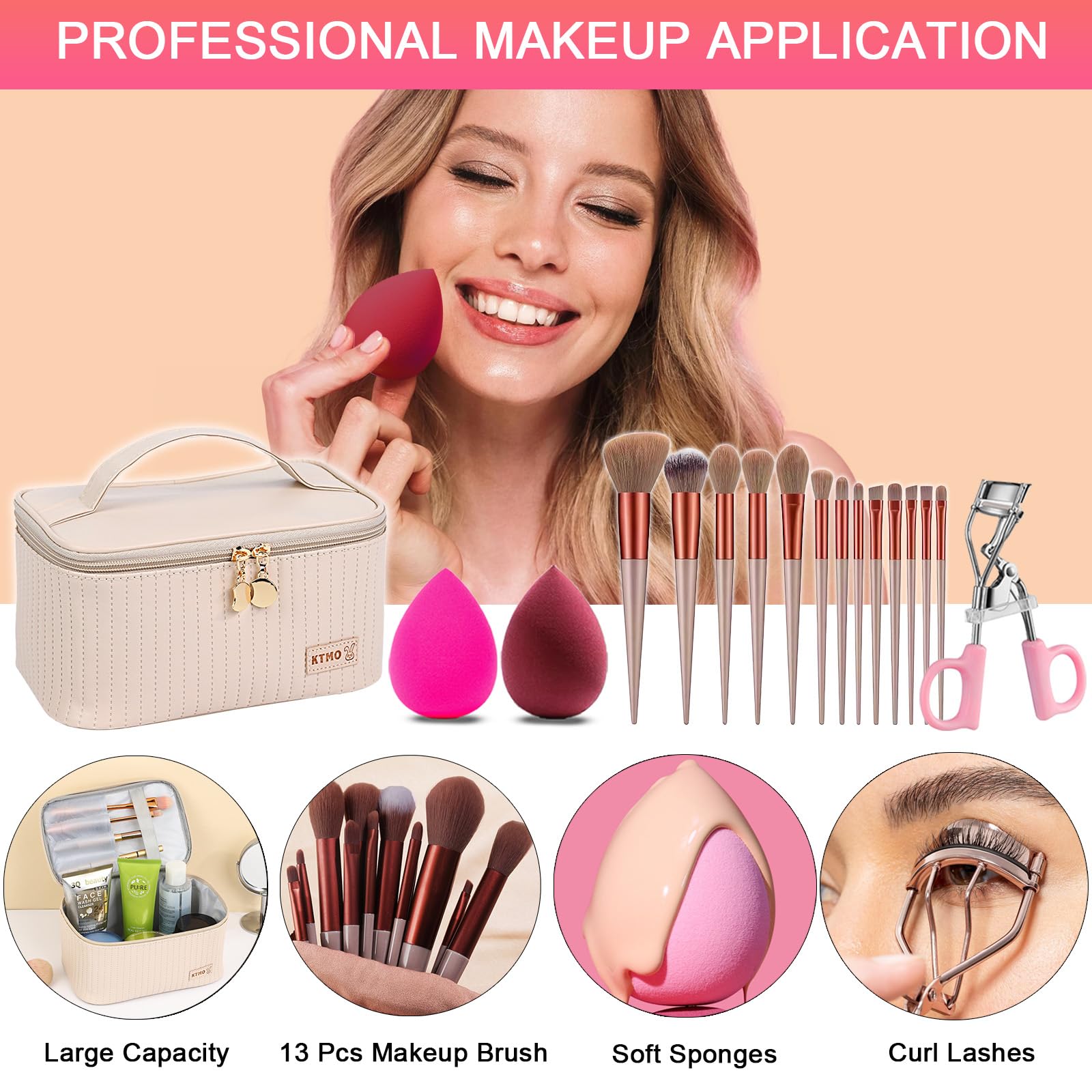 All in One Makeup Kit, Makeup Kit for Women Full Kit, Travel Make Up Gift Set for Women, Teens & Girls, Includes Eyeshadow Lipstick Eyeliner Eyebrow Pencil Brush Set, Beginners and Professionals Alike