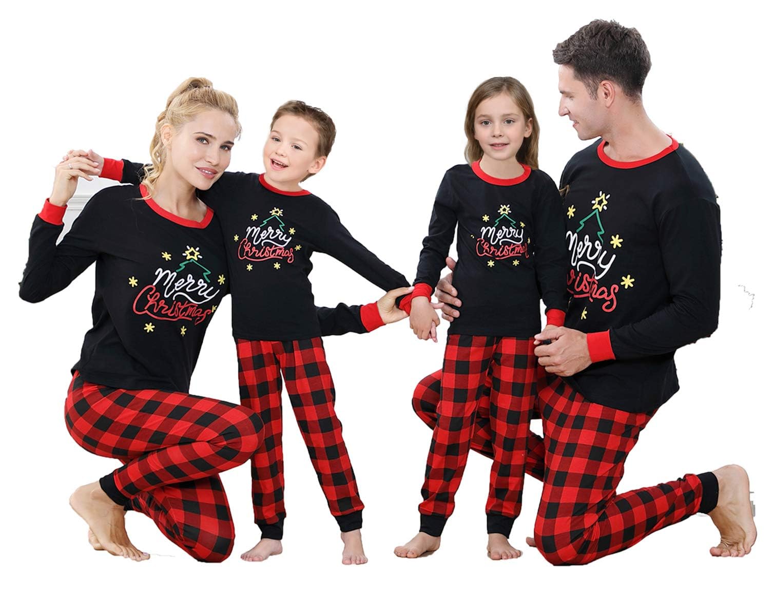 Joyond Kids Family Matching Christmas Holiday Sets, Snug Fit 100% Cotton, Adult,Men, Women, Big Kid, Toddler,Pajama Set, Warm Merry Christmas Tree, M