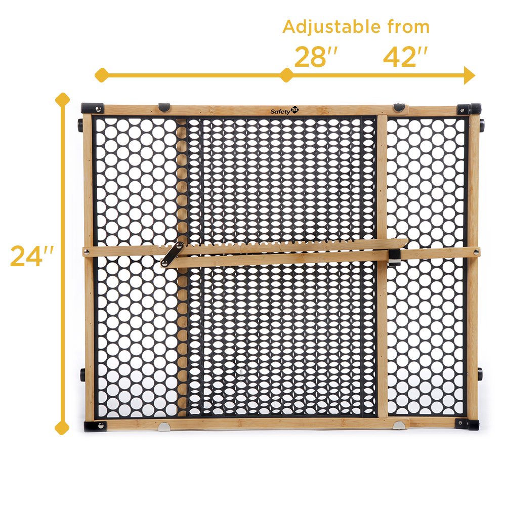 Safety 1st Eco-Friendly Nature Next Bamboo Baby Gates for Doorways, No Drill Baby Gate with Door, Dog Gates, Fits 28"-42", 24" High, Bamboo and Black