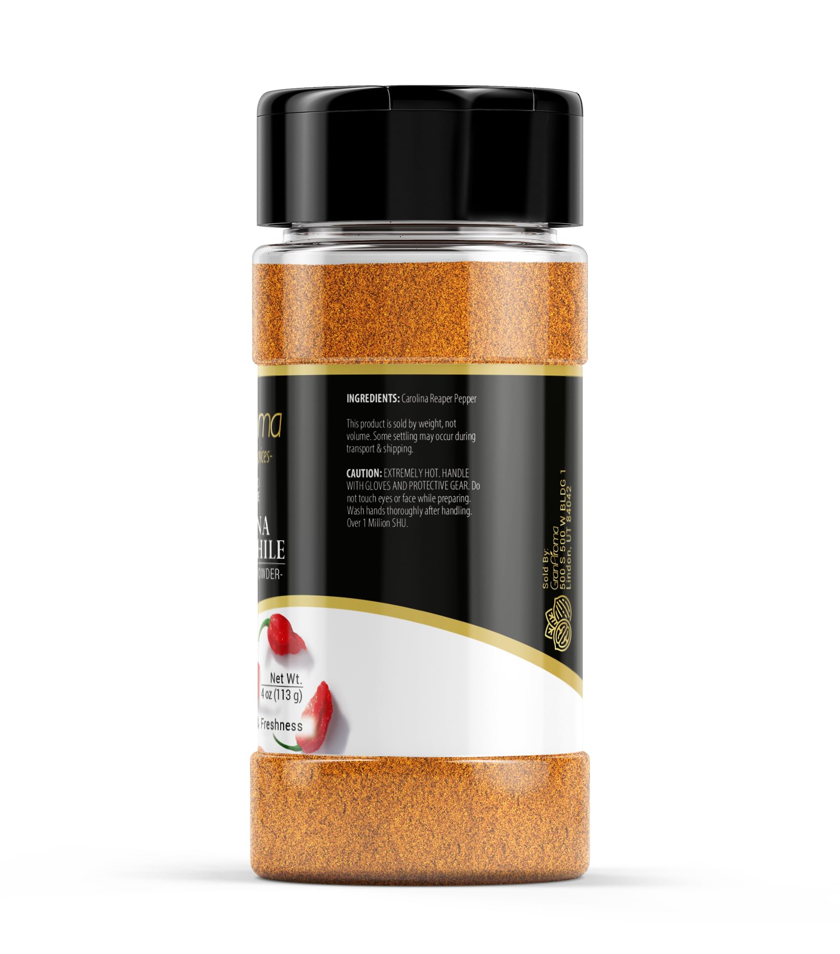 GranAroma Carolina Reaper Powder, 4 oz, Extremely Hot Powder, Fine Ground, Dips & Salsa