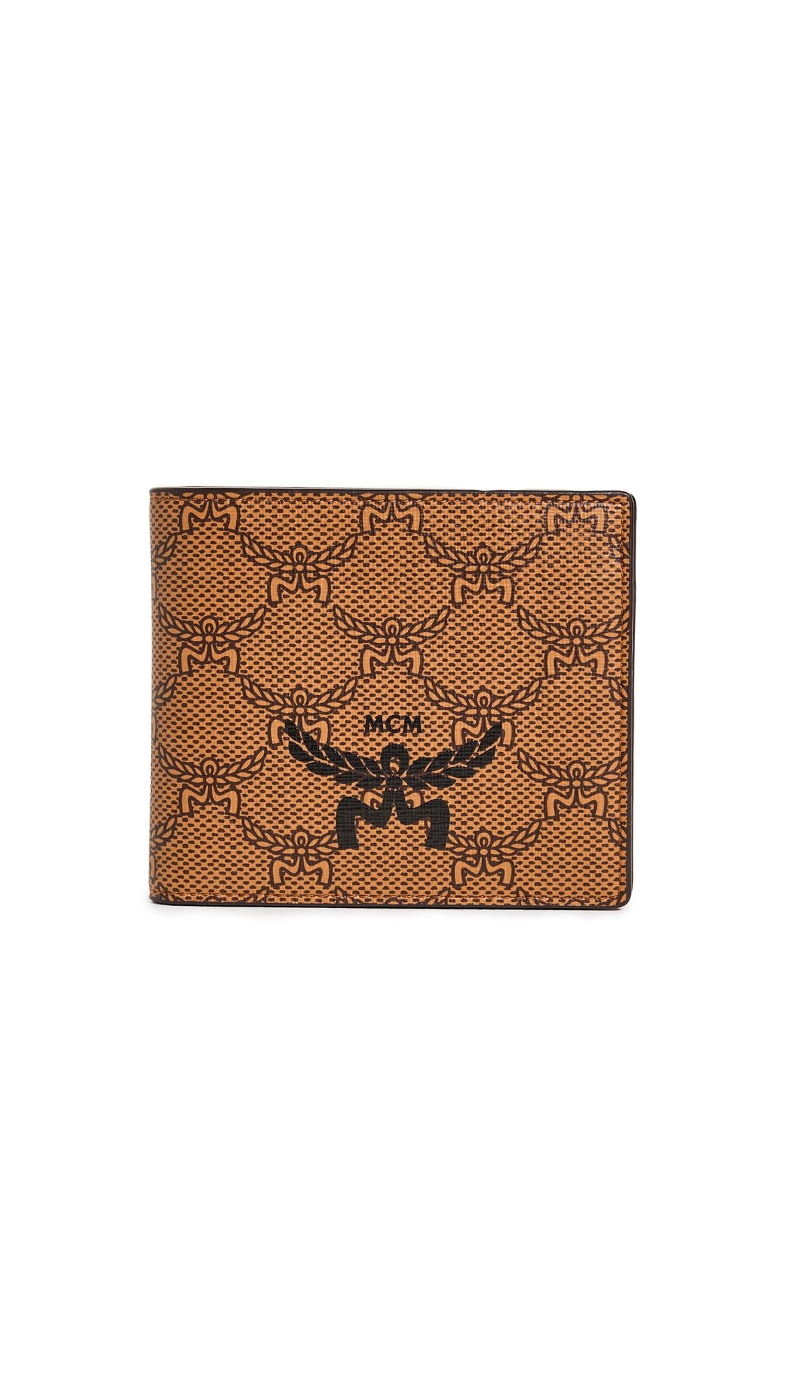 MCM Men's Lauretos Coated Canvas Small Wallet, Cognac, Tan, Print, One Size