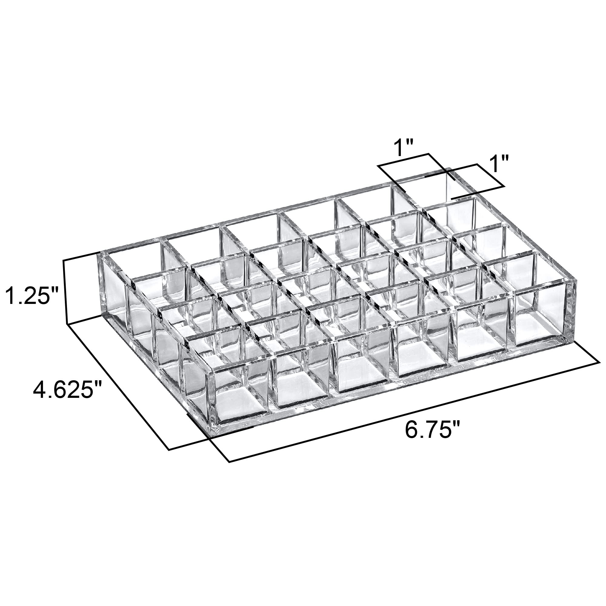 Amazing Abby - Allure - 24-Slot Acrylic Lipstick Organizer, Lipstick Holder, Lip Gloss Organizer, Cosmetic Storage Display, Perfect Storage Solution for Drawer, Vanity, Bathroom, and More